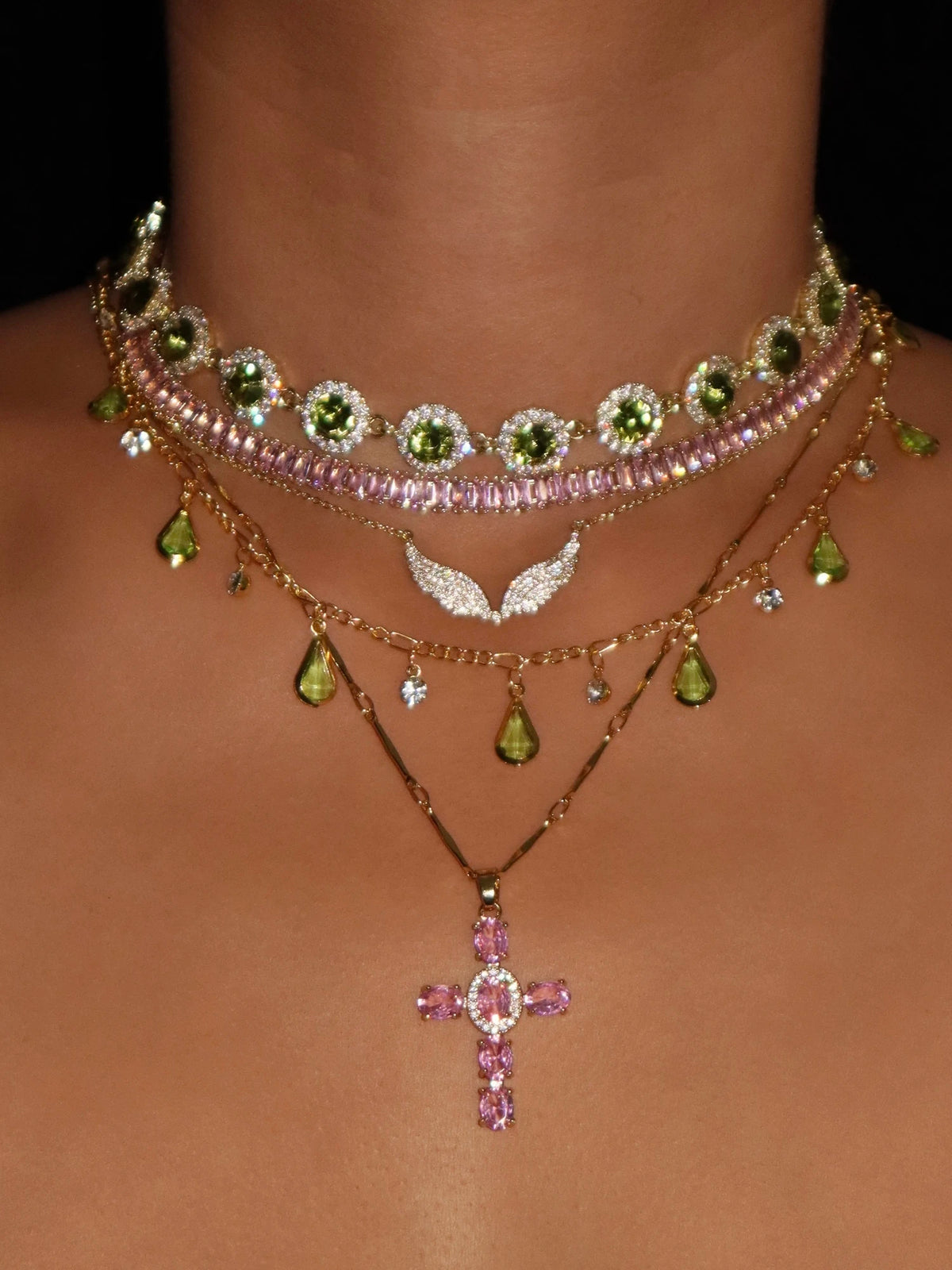 Glittering Angel Wing Necklace