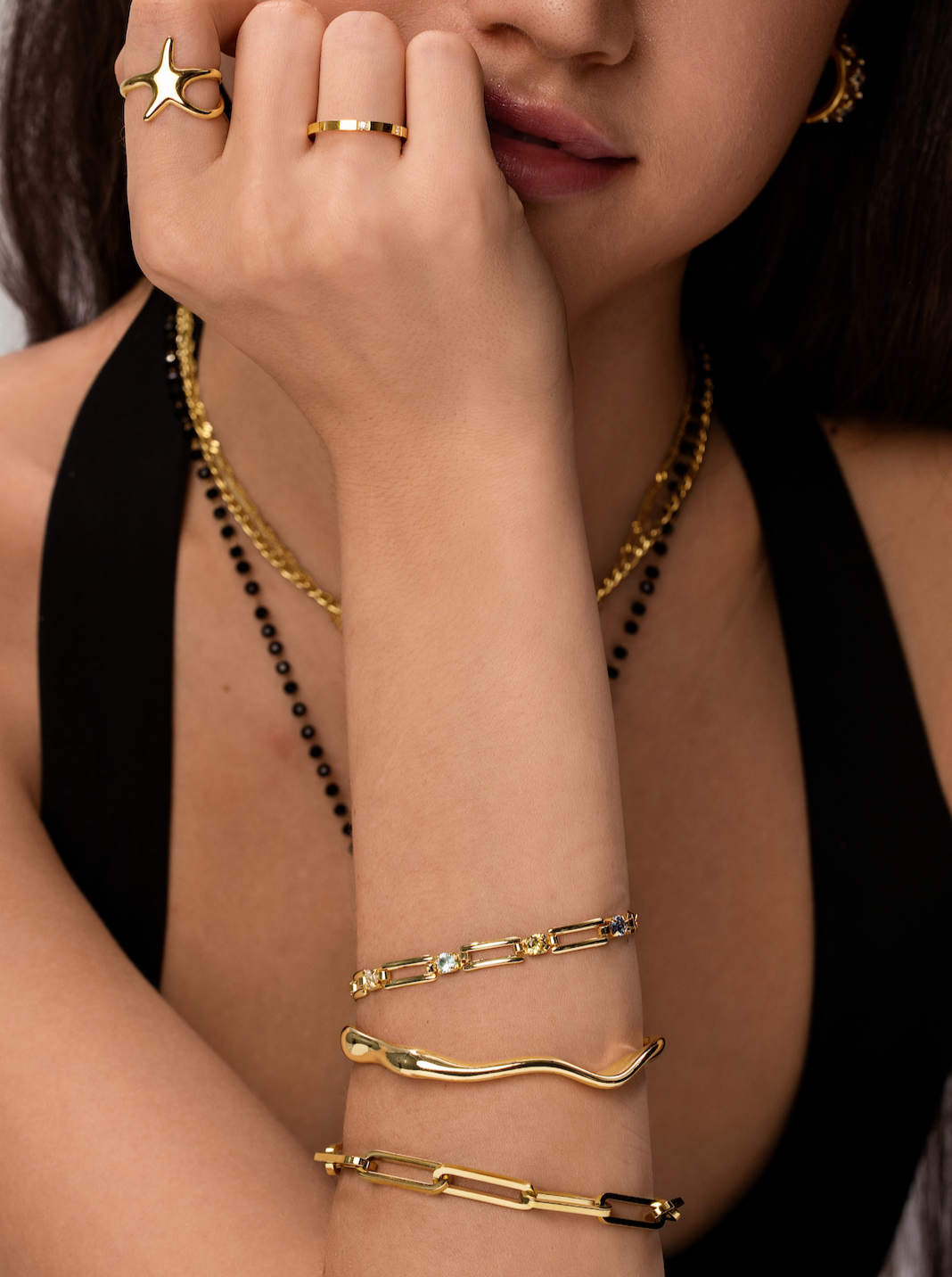 Anila Gold Wave Bracelet - Kuri Jewelry