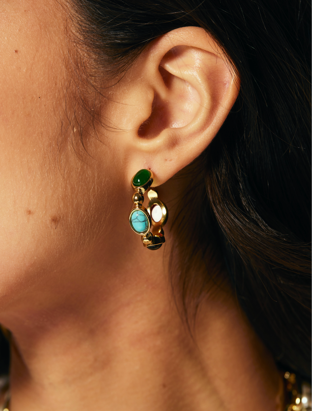Eliza Colored Stone Earrings - Kuri Jewelry
