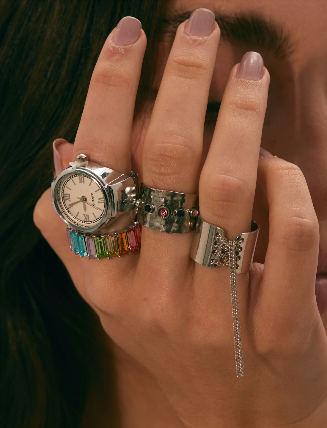 Venus Golden Chain Ribbon Ring - Kuri Jewelry