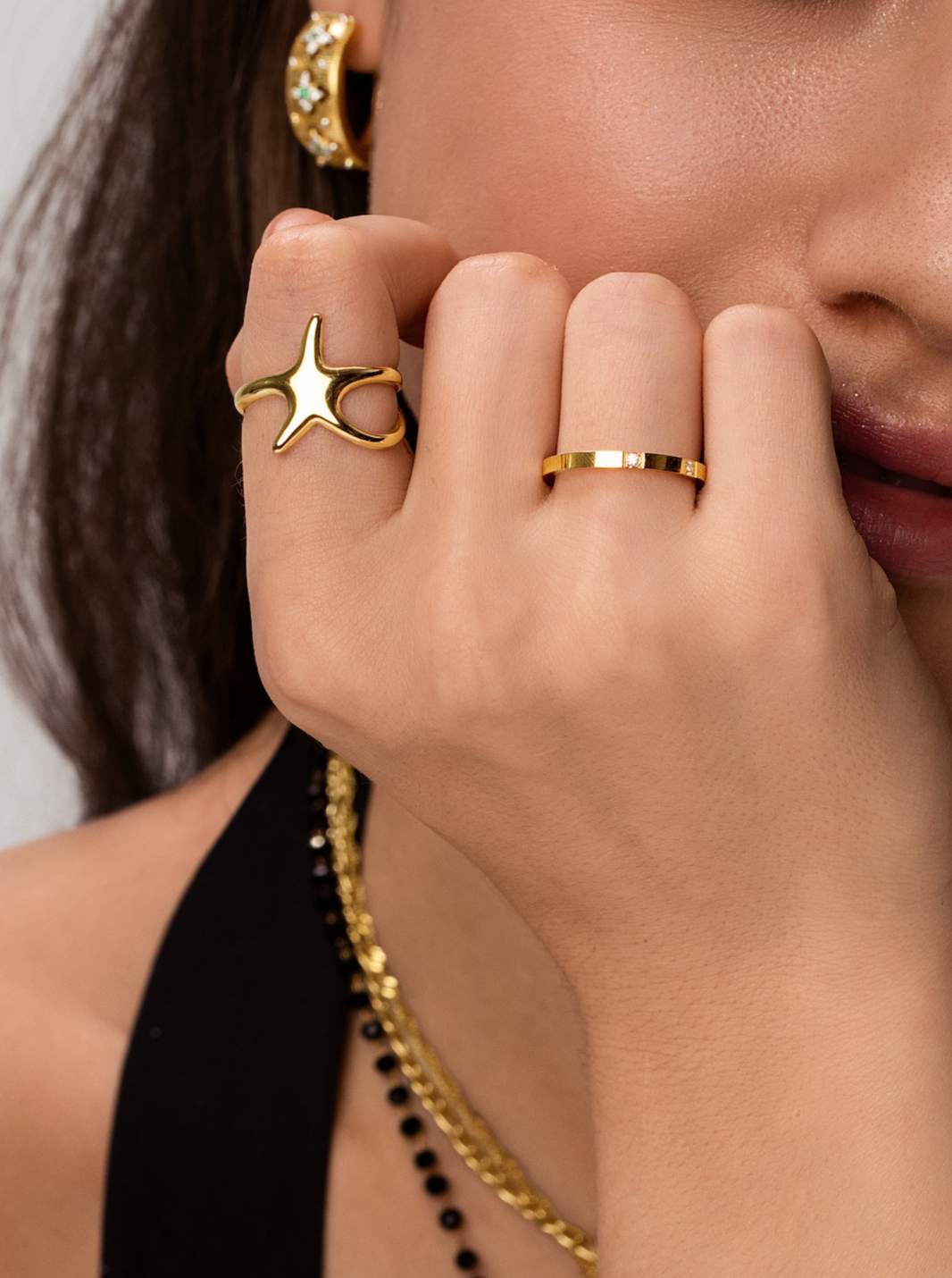 Kaylee Gold Star Ring - Kuri Jewelry