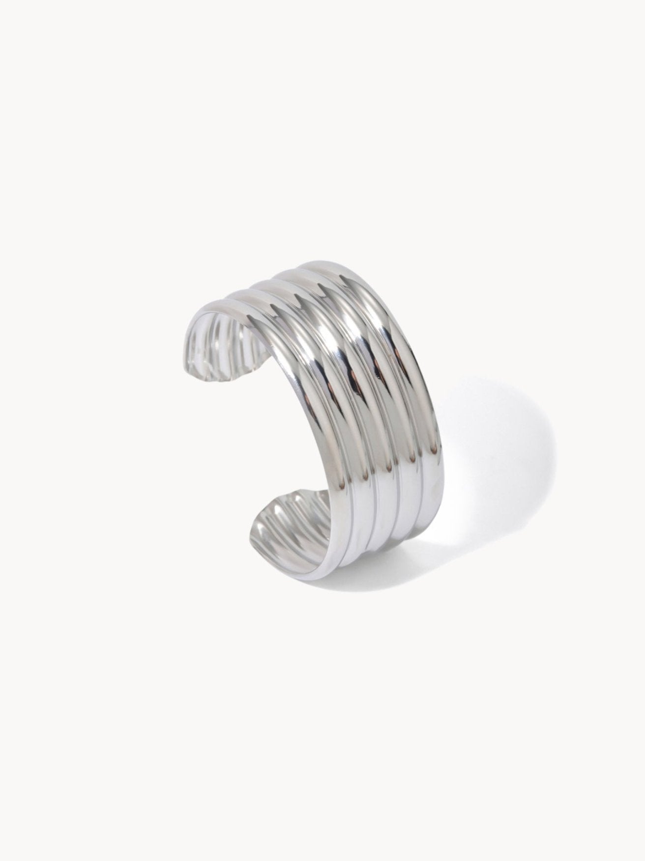 Multilayer Tube Glossy Silver Bracelet - Kuri Jewelry