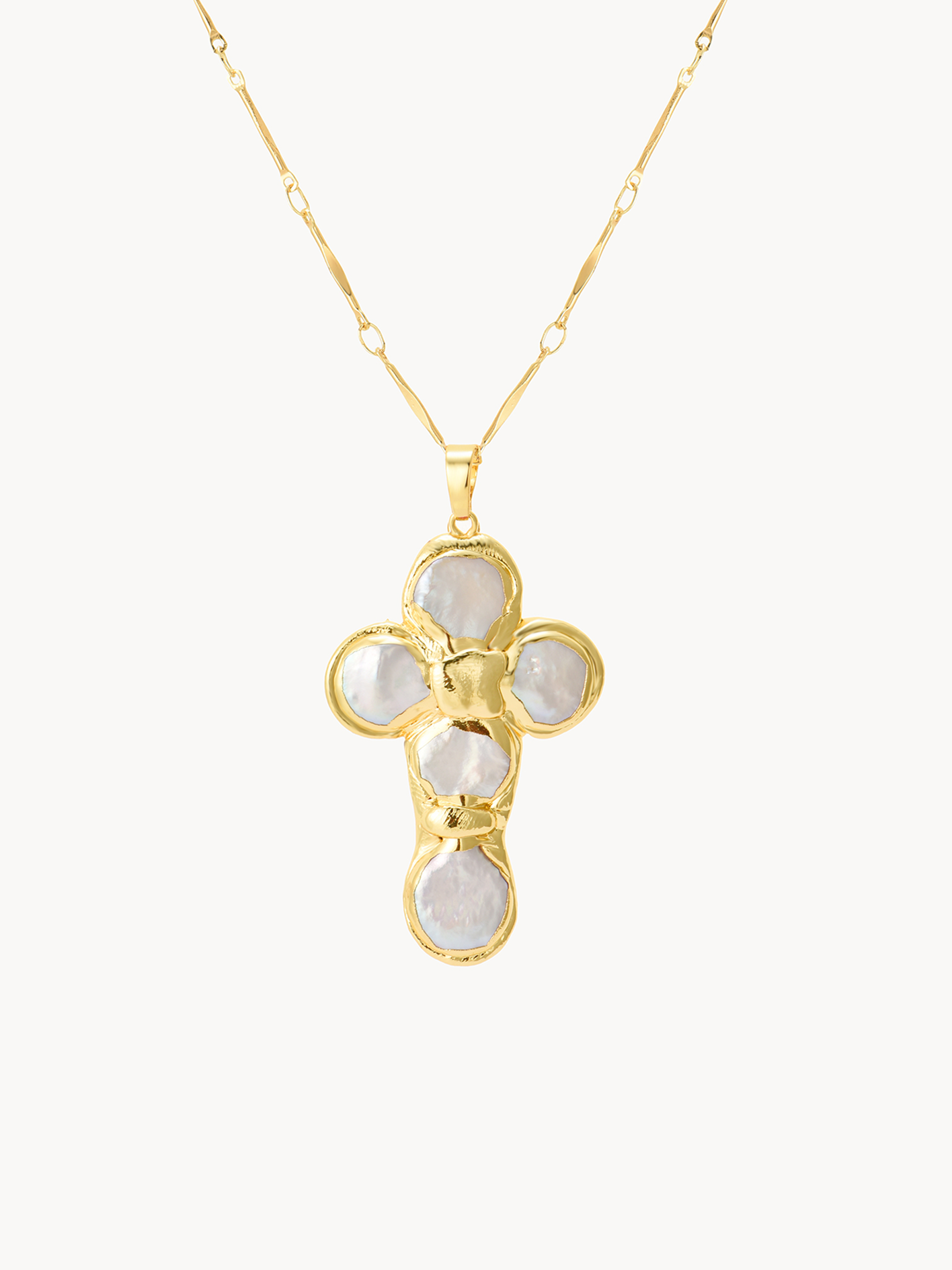 Agatha Pearl Cross Necklace | Elegant Minimalist Jewelry – Kuri