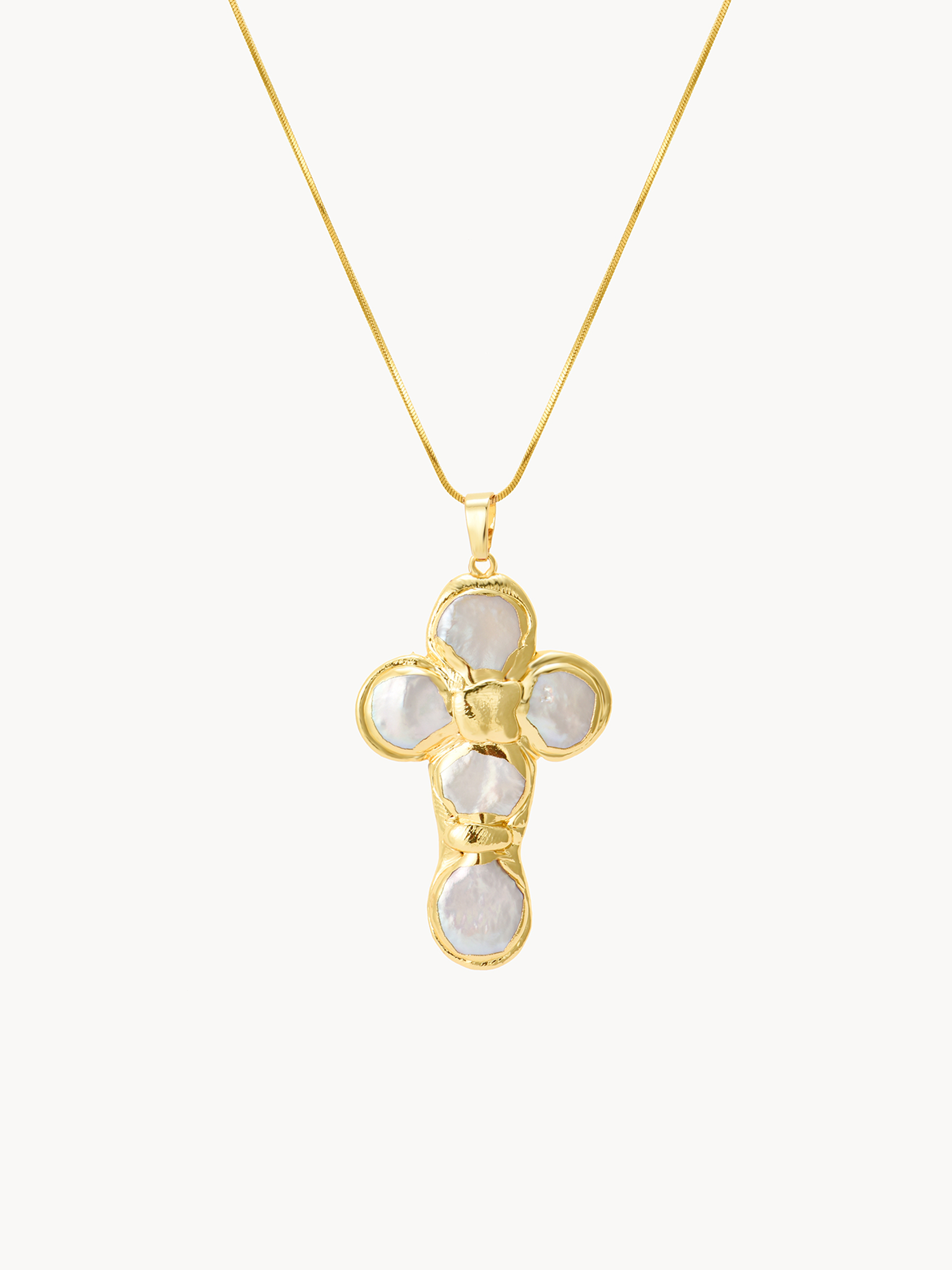 Agatha Pearl Cross Necklace | Elegant Minimalist Jewelry – Kuri