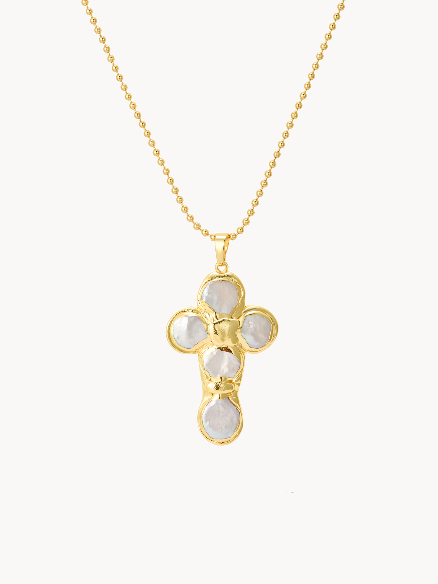 Agatha Pearl Cross Necklace | Elegant Minimalist Jewelry – Kuri