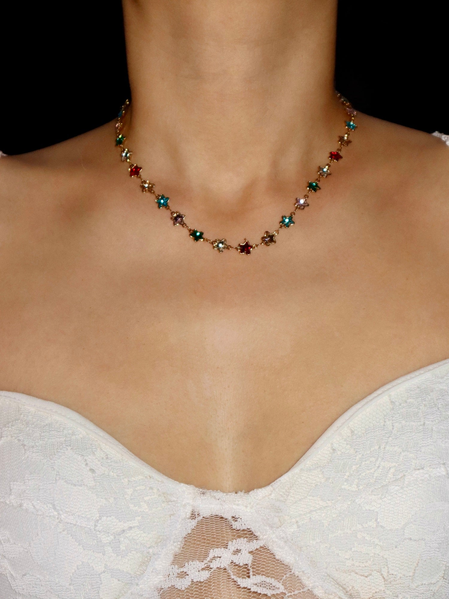 Arabela Colorful Stars Necklace | Elegant Minimalist Jewelry – Kuri