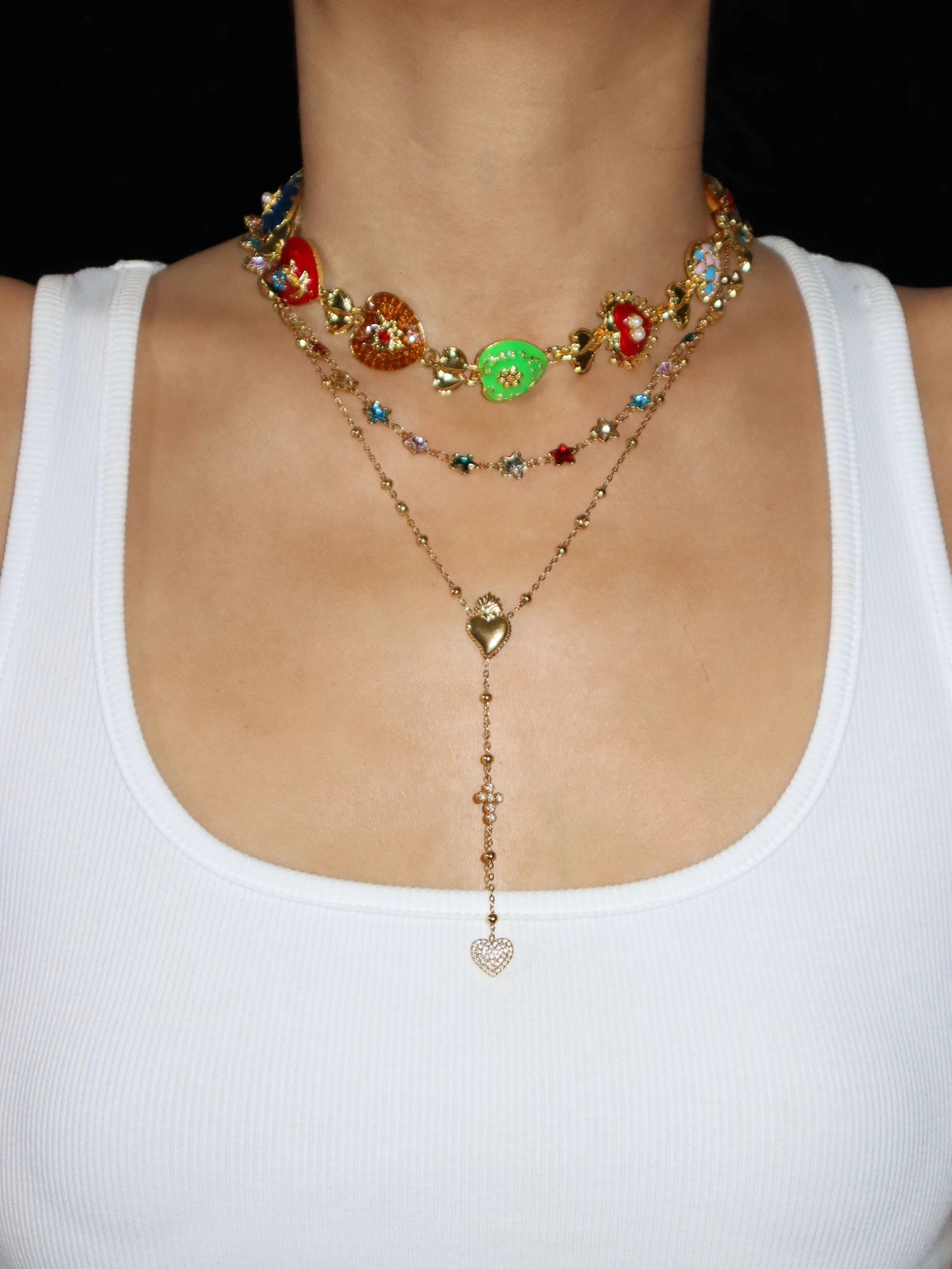 Arabela Colorful Stars Necklace | Elegant Minimalist Jewelry – Kuri