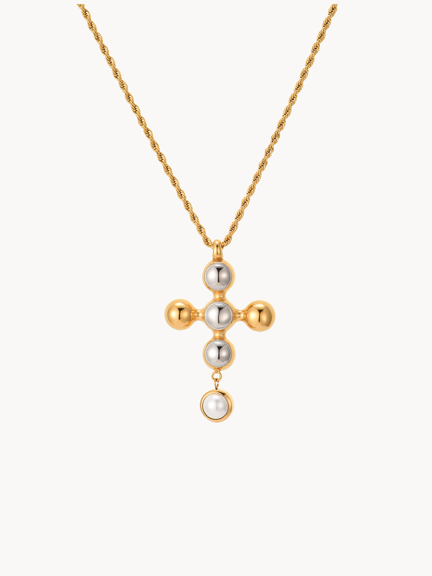 Betsy Mixed Metal Cross Necklace | Elegant Minimalist Jewelry – Kuri