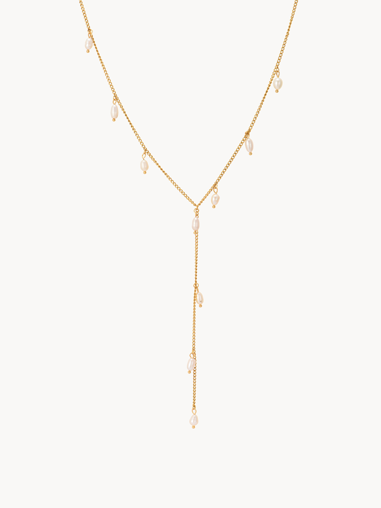 Bridget Pearl Lariat Necklace | Elegant Minimalist Jewelry – Kuri