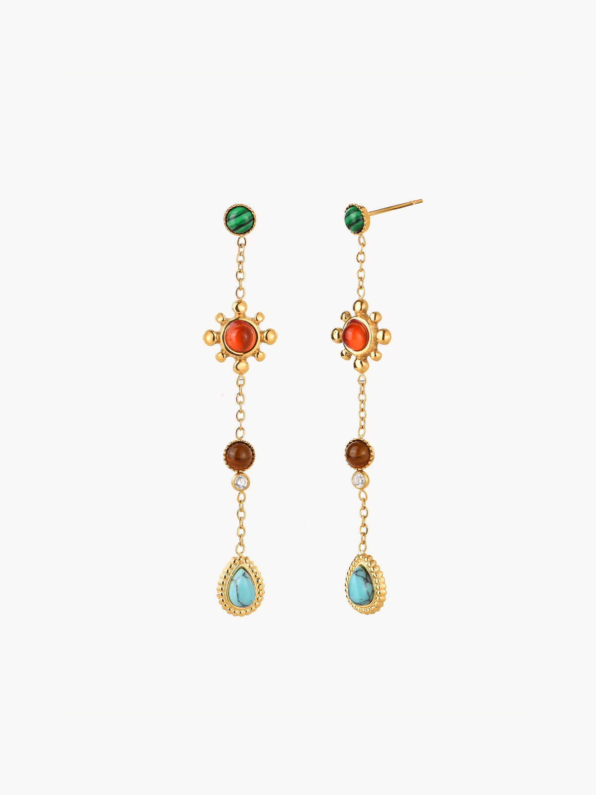 Caitlin Natural Stones Drop Earrings