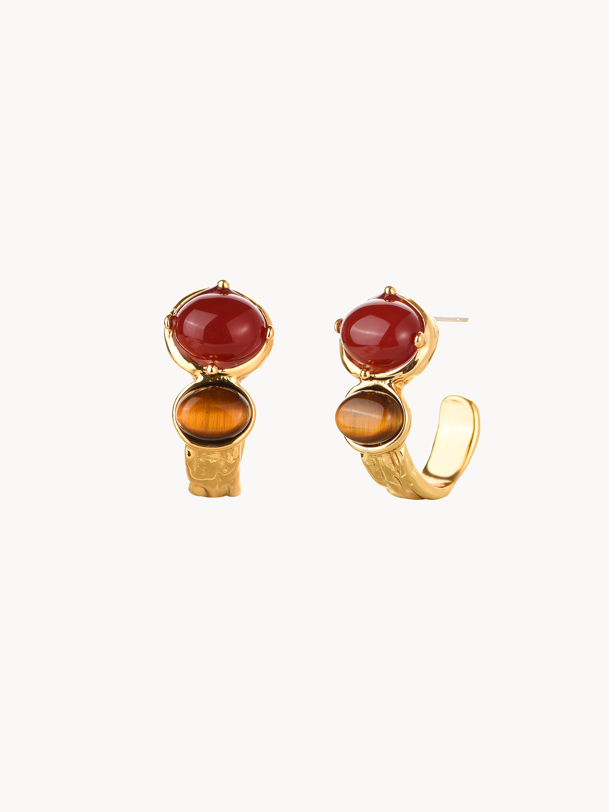 Carnelian & Tiger's Eye Earrings