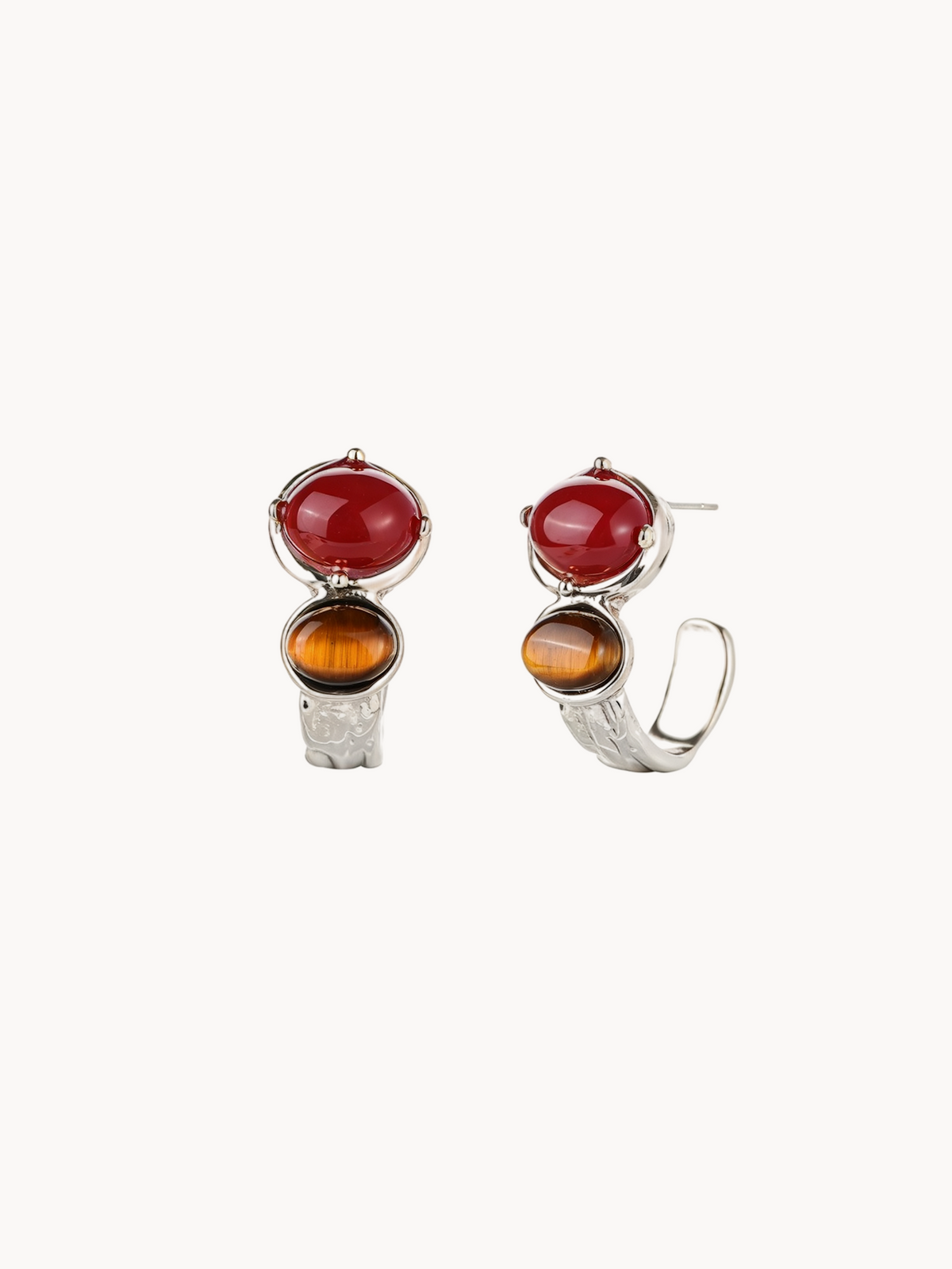 Carnelian & Tiger's Eye Earrings