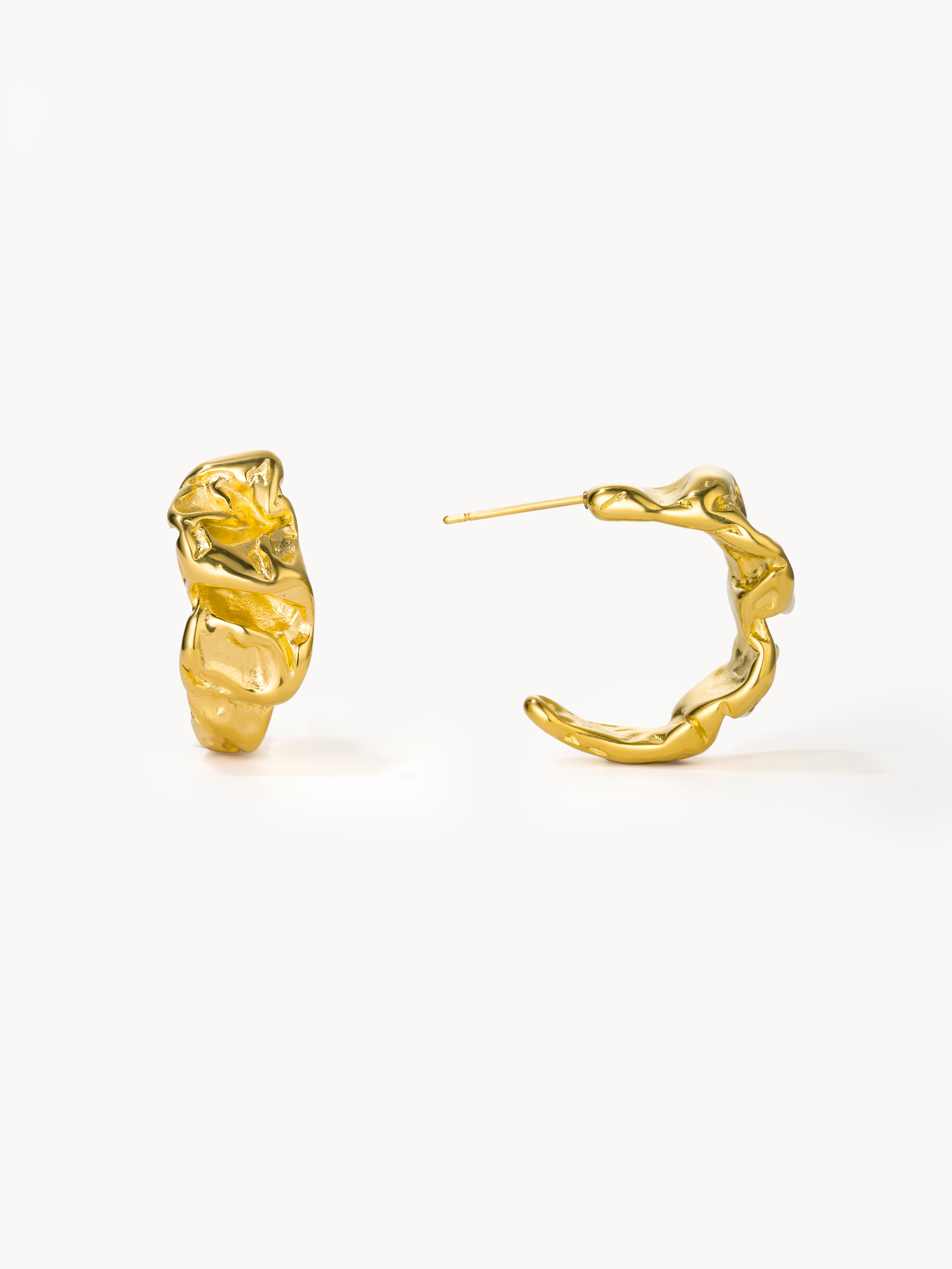 Wasteland Pleated Silver Earrings - Kuri Jewelry