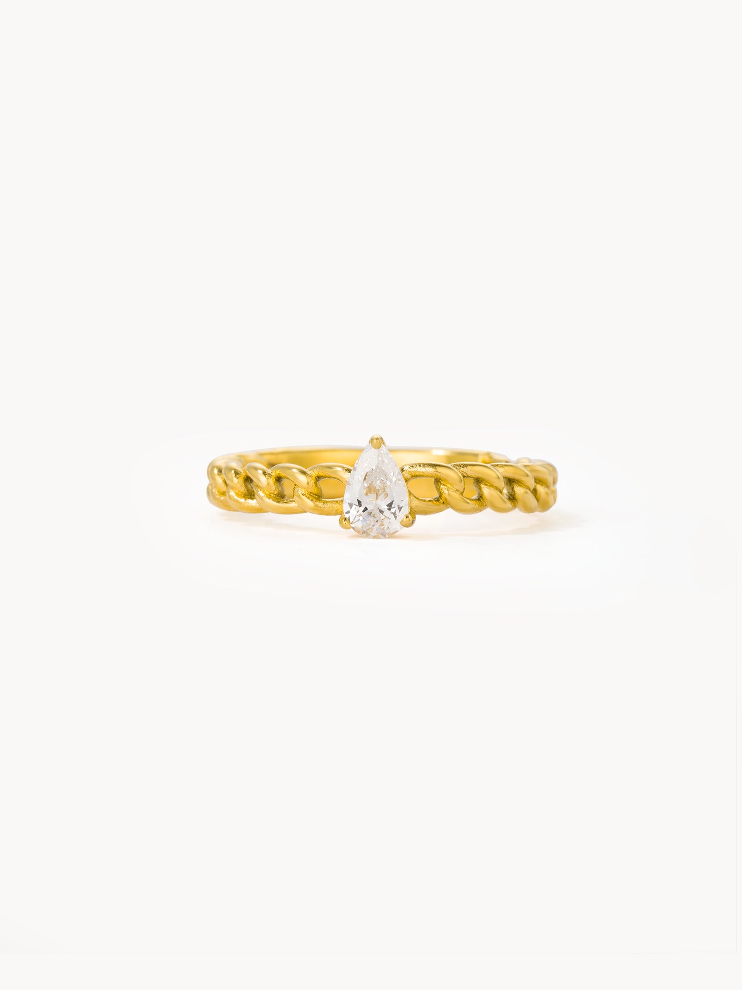 Kelly Golden Chain Ring B - Kuri Jewelry
