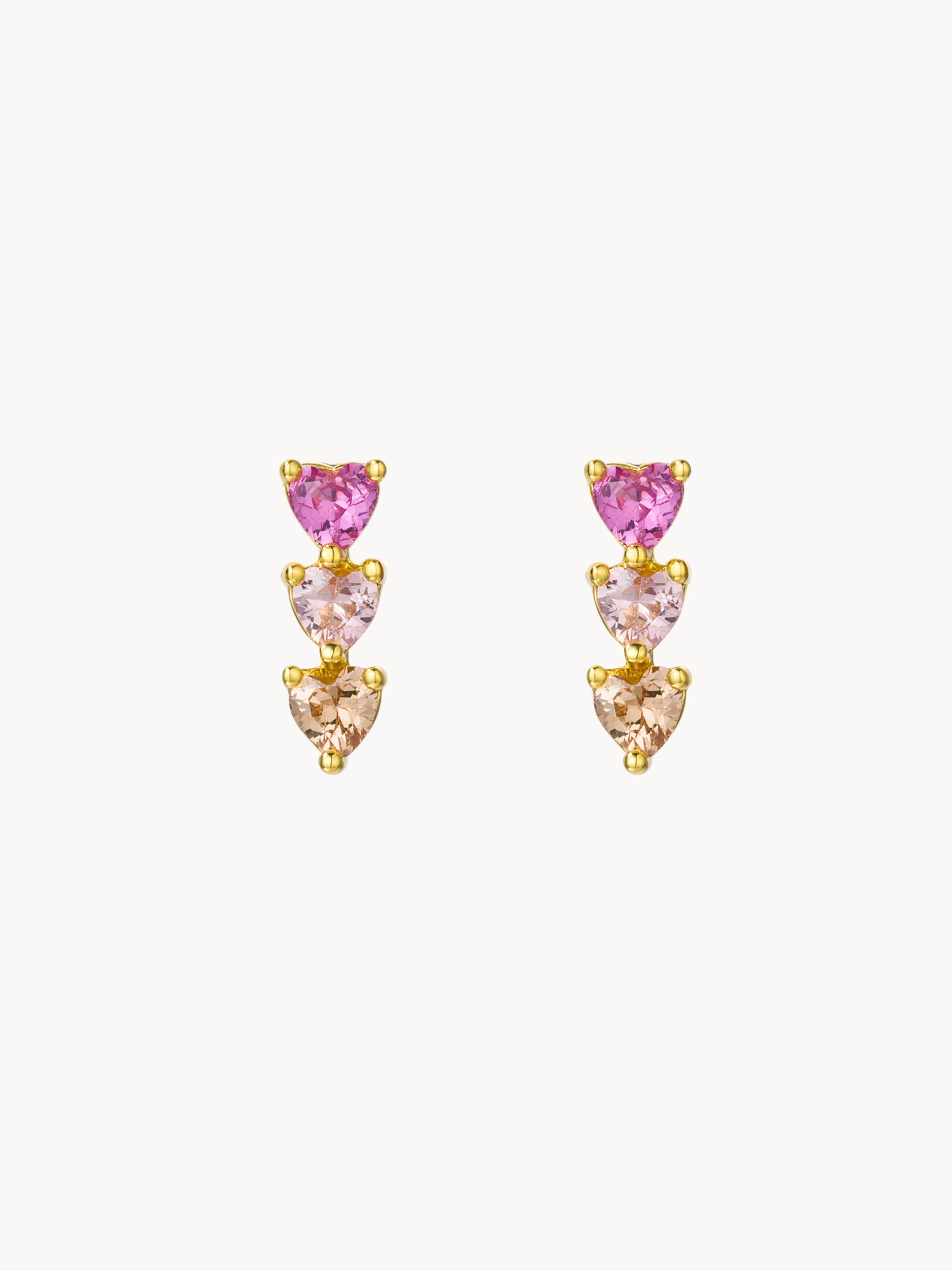 Petit Pink Hearts Stud Earrings - Kuri Jewelry