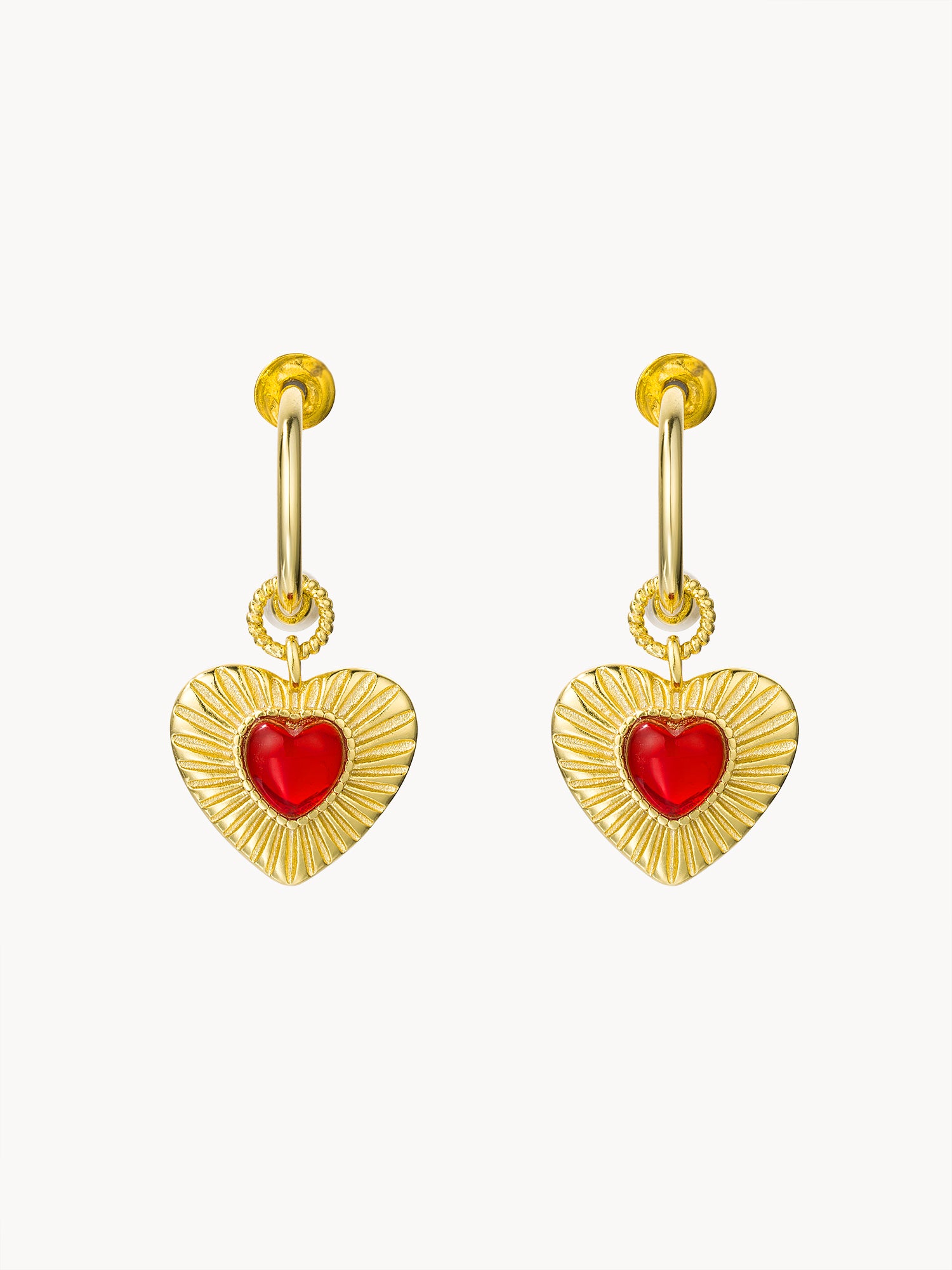 Madge Red Heart Earrings - Kuri Jewelry