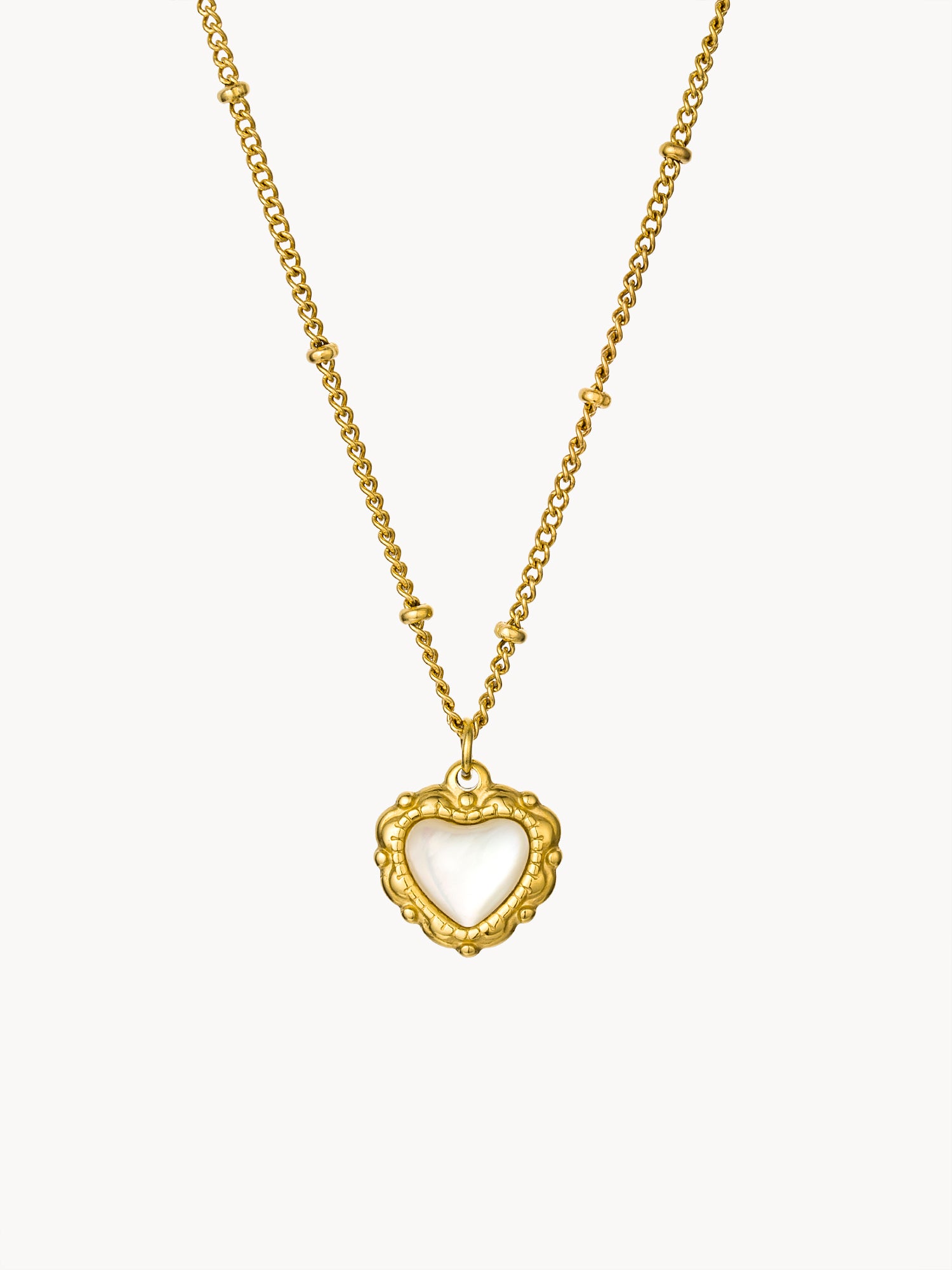 Clare Heart Golden Necklace - Kuri Jewelry