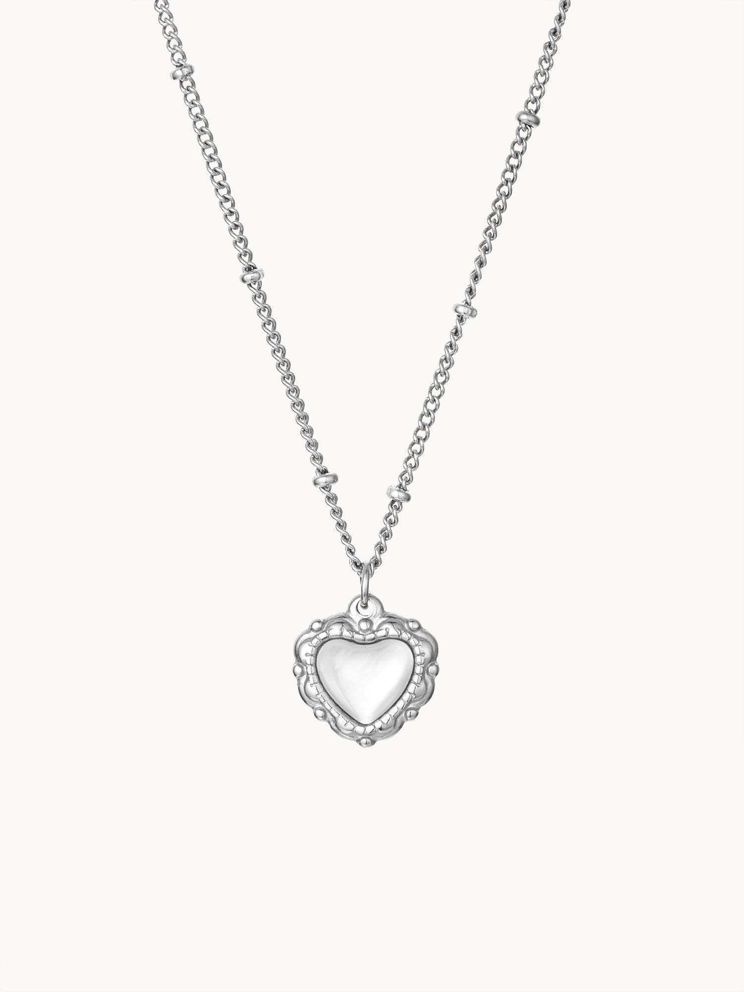 Clare Heart Silver Necklace - Kuri Jewelry