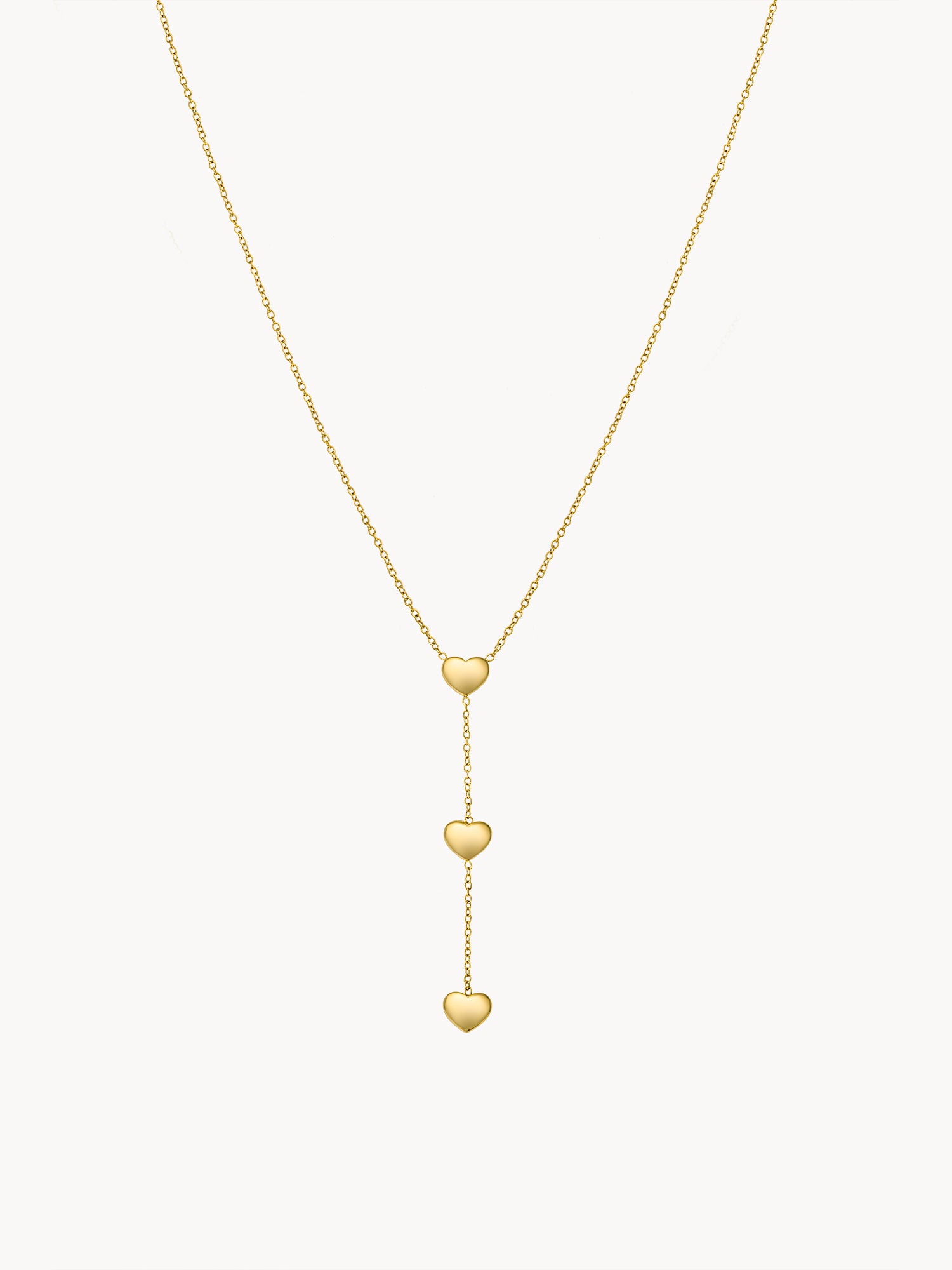 Audrey Hearts Golden Necklace - Kuri Jewelry