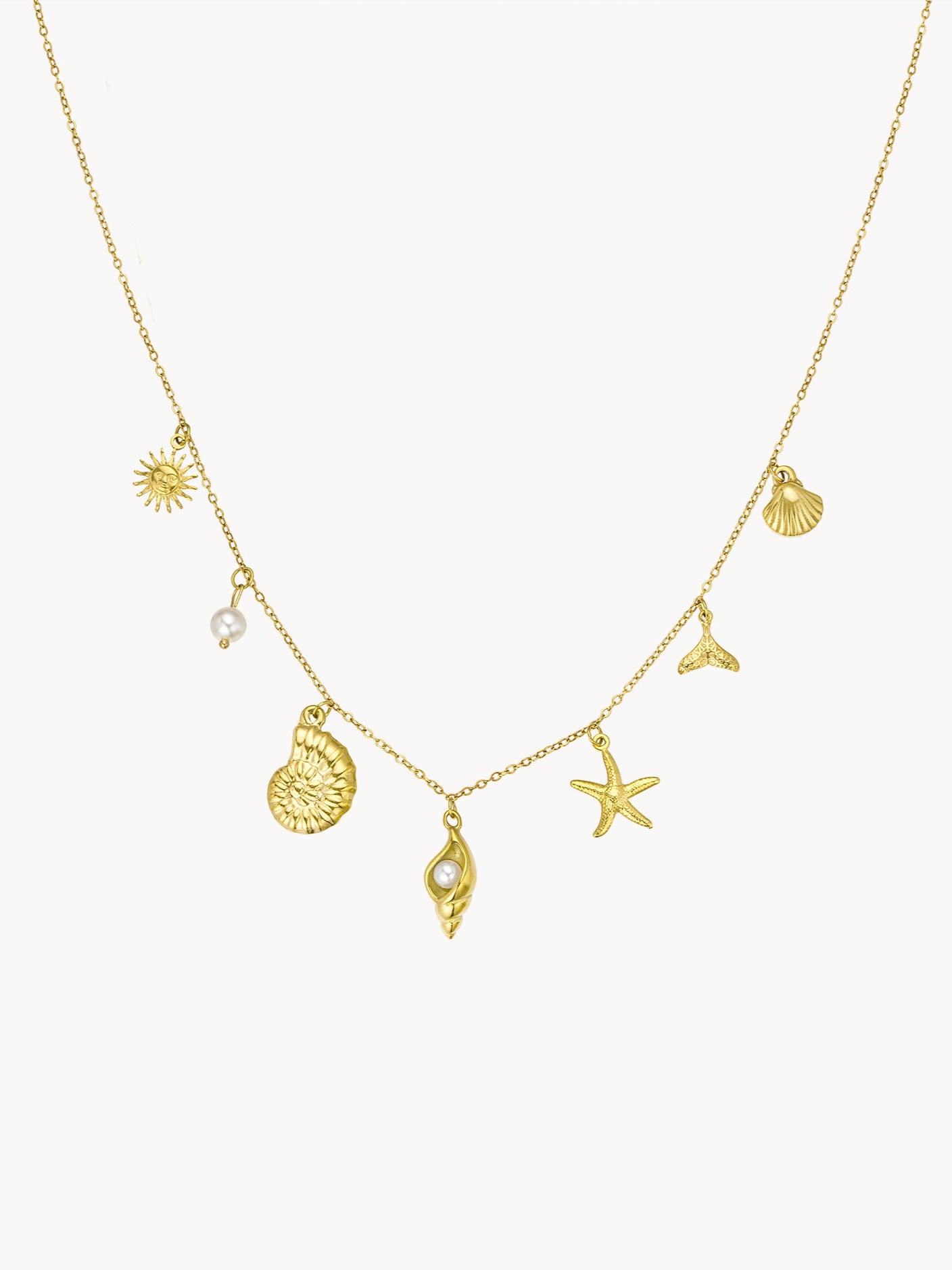 Doris Marine Golden Necklace B - Kuri Jewelry