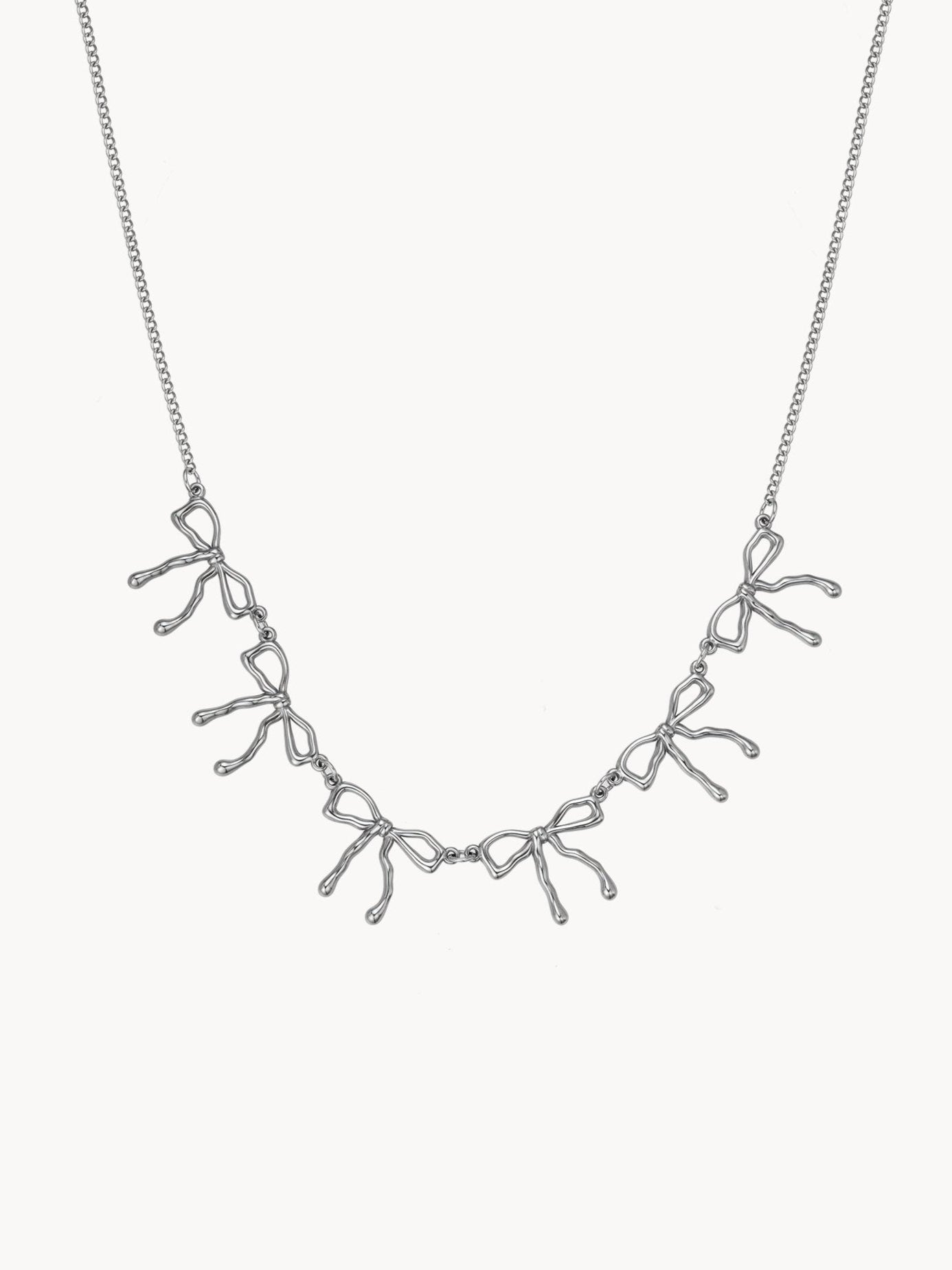 Vanessa Silver Bow Necklace - Kuri Jewelry