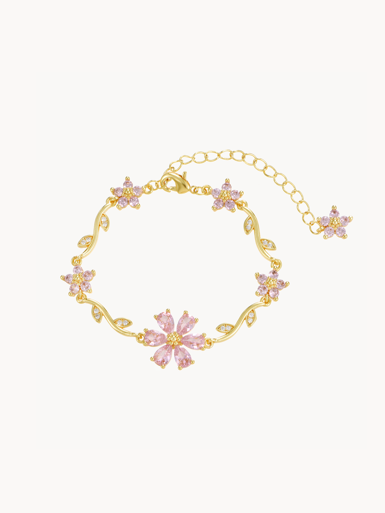 Deirdre Pink Flower Bracelet
