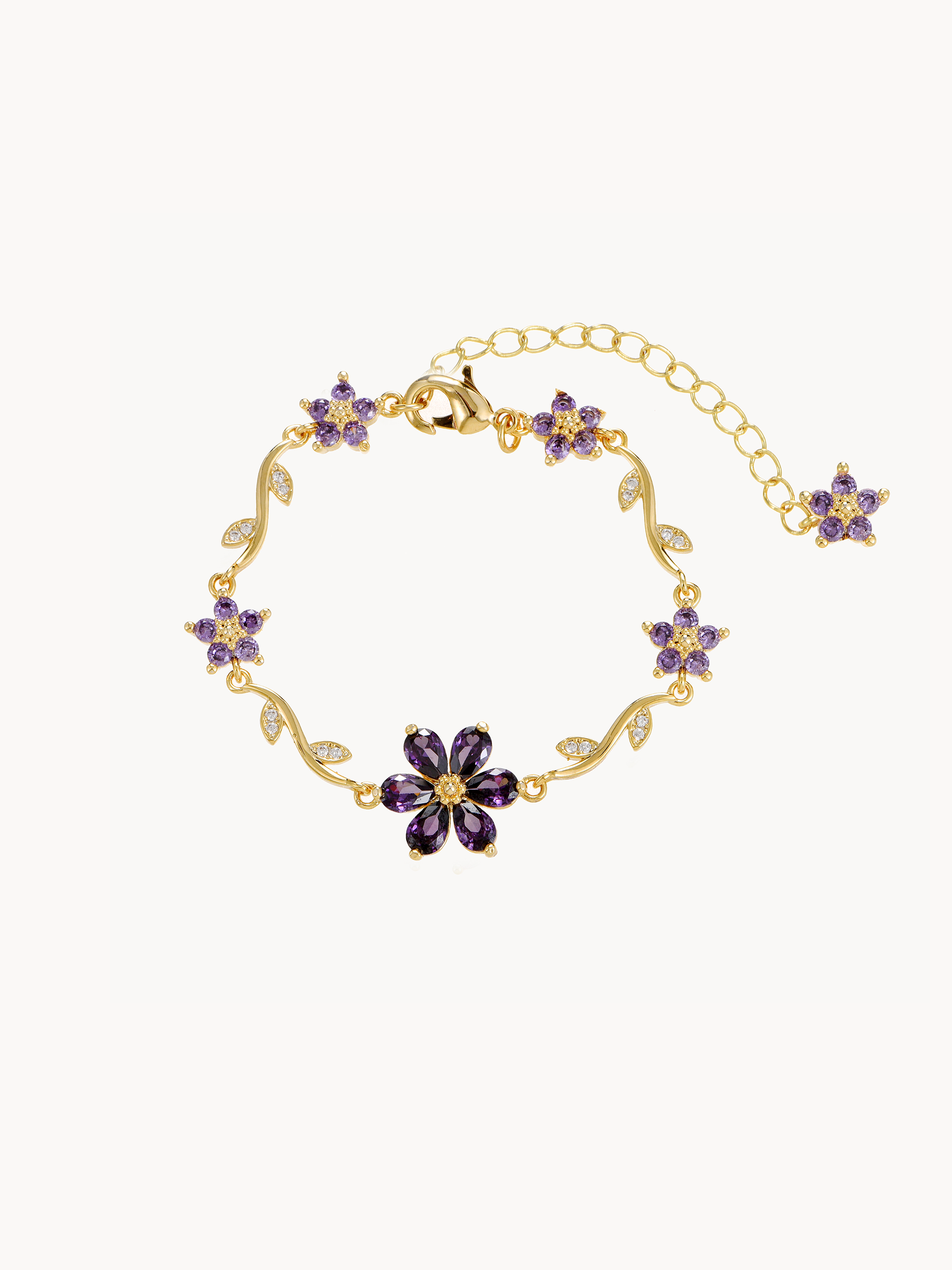 Deirdre Purple Flower Bracelet - Kuri Jewelry