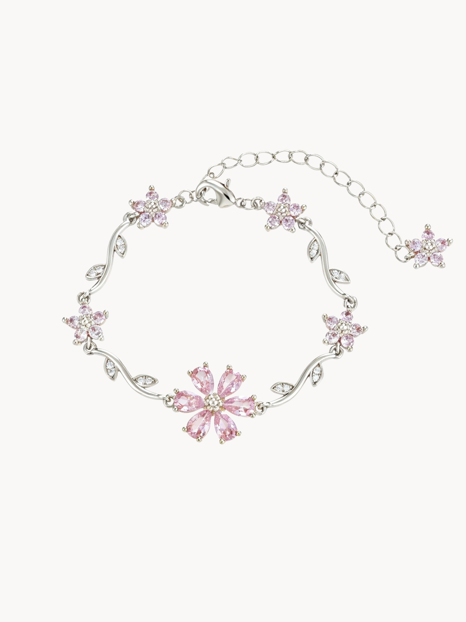 Deirdre Pink Flower Bracelet - Kuri Jewelry