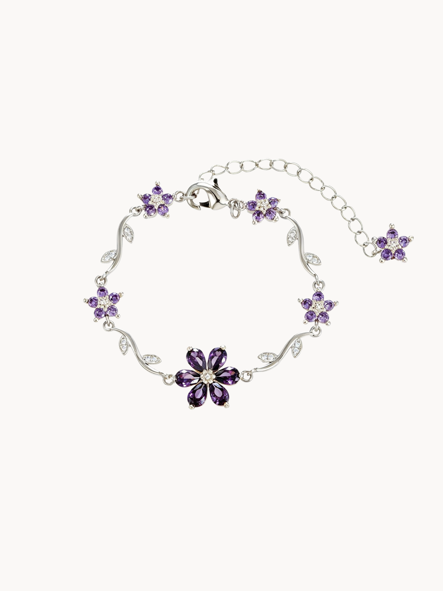 Deirdre Purple Flower Bracelet - Kuri Jewelry