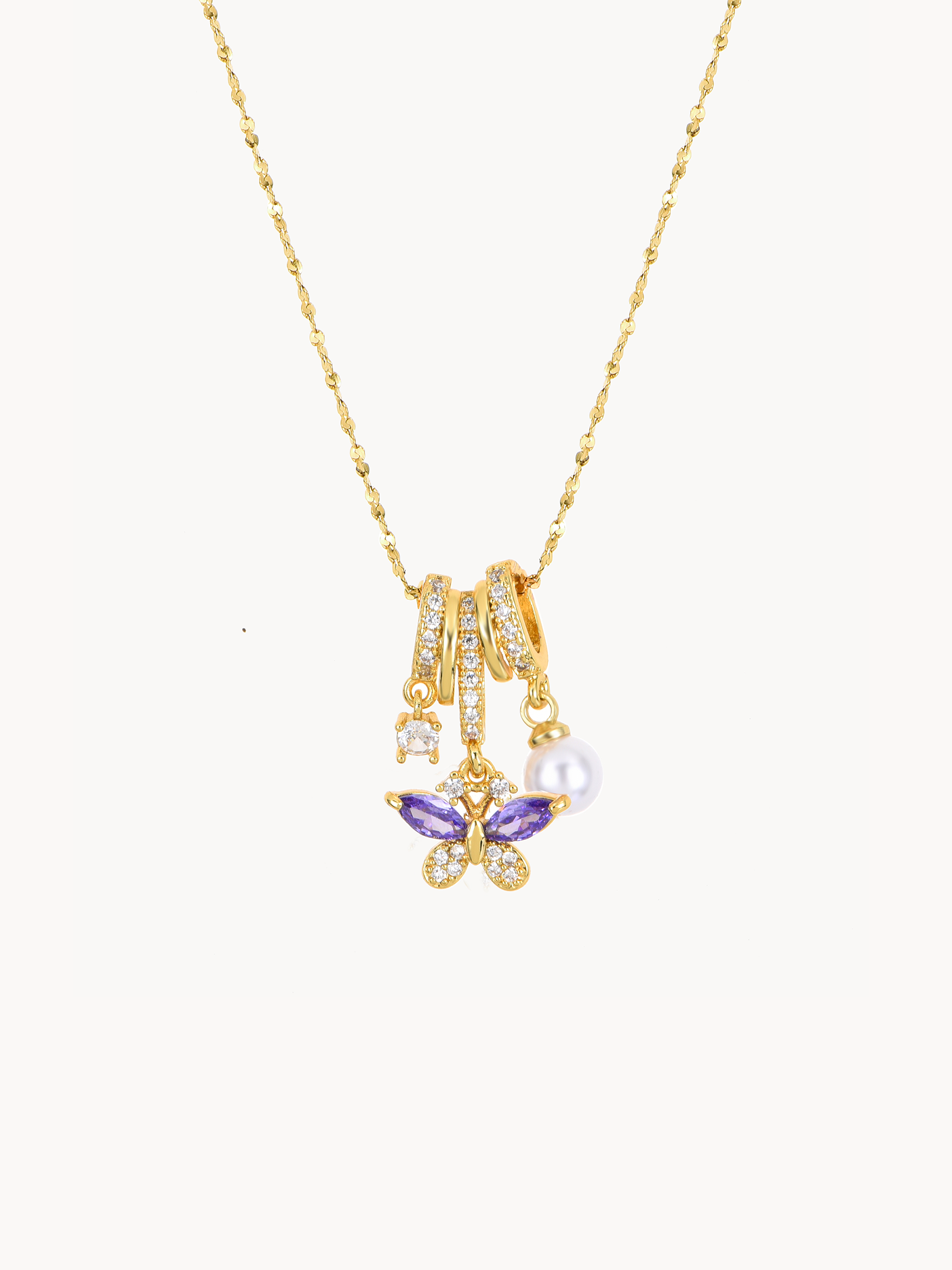 Denise Purple Butterfly Necklace