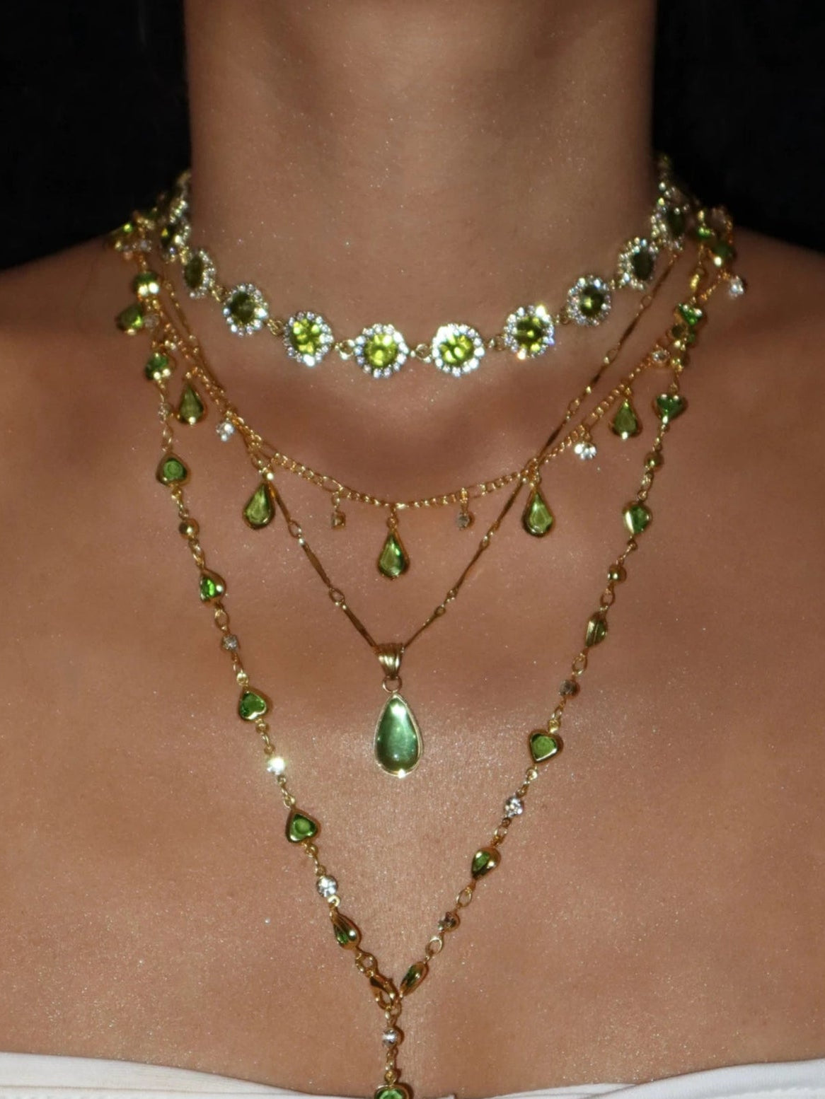Dolly Green Waterdrop Necklace - Kuri Jewelry
