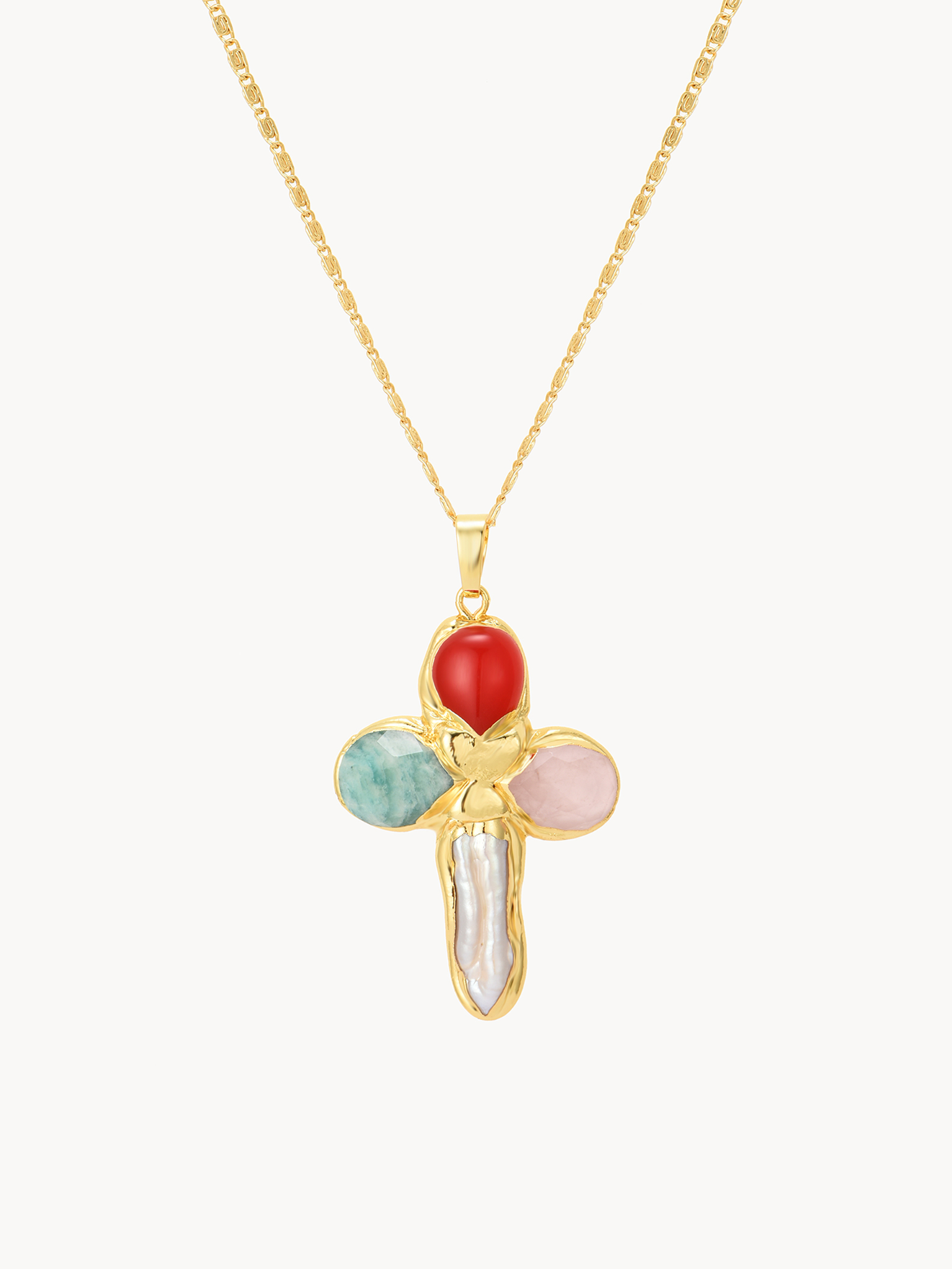 Dolores Colored Cross Necklace | Elegant Minimalist Jewelry – Kuri