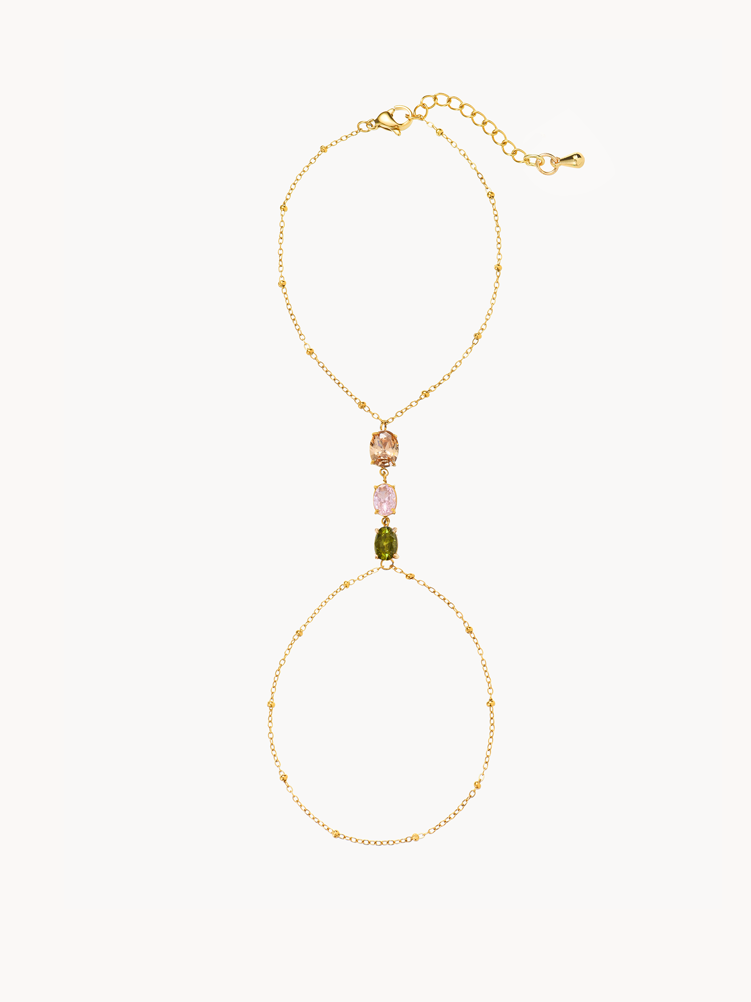 Dominic Oval Hand Chain Bracelet