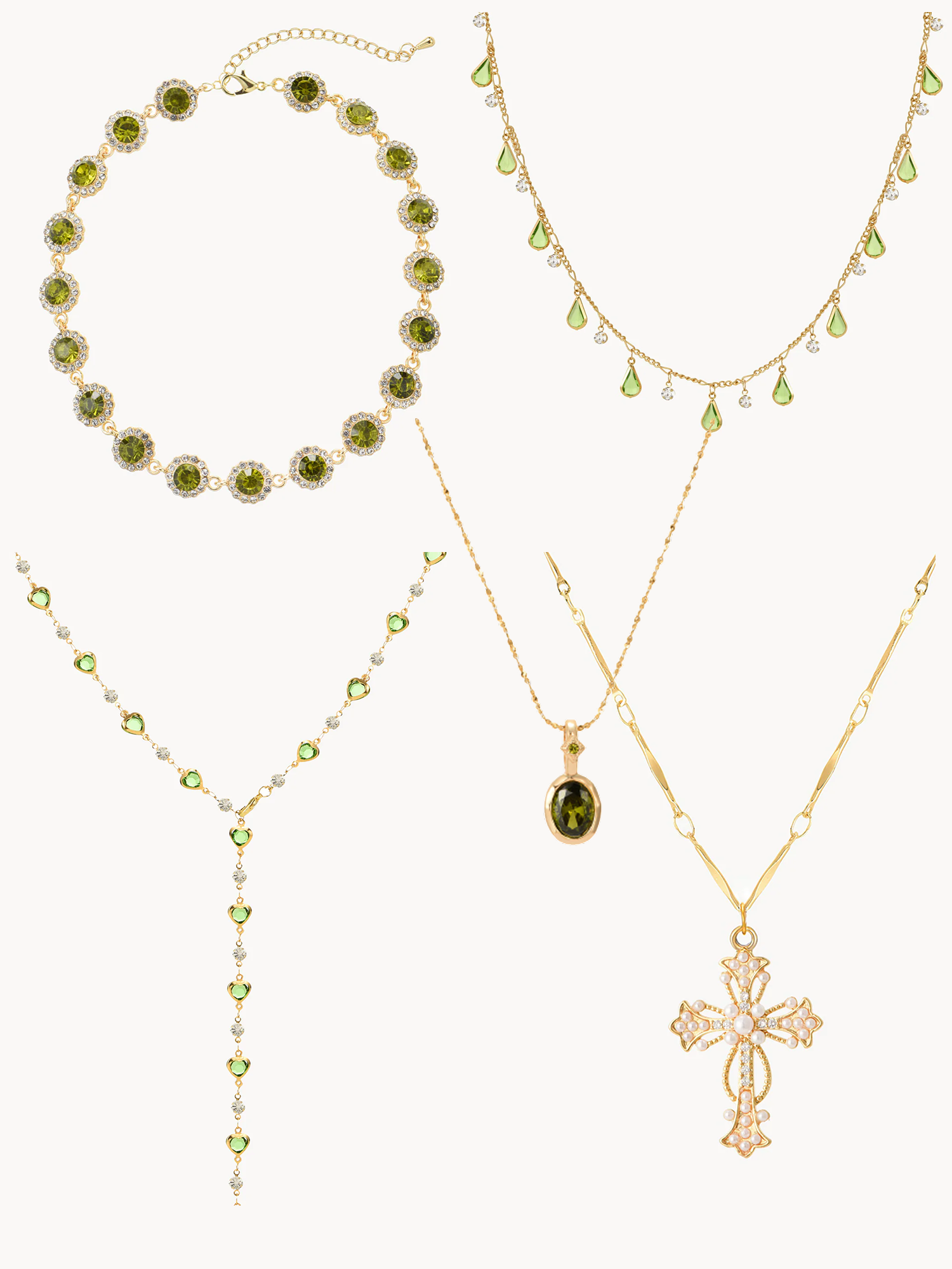 ⭐︎jewelry⭐︎ Green Iris Jewelry Set | Kuri Jewelry