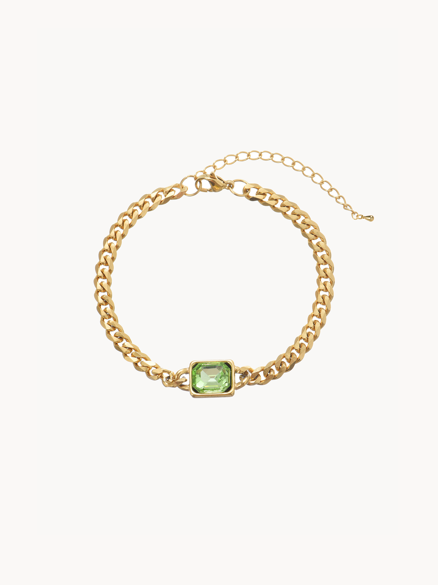 Green Zircon Cuban Bracelet