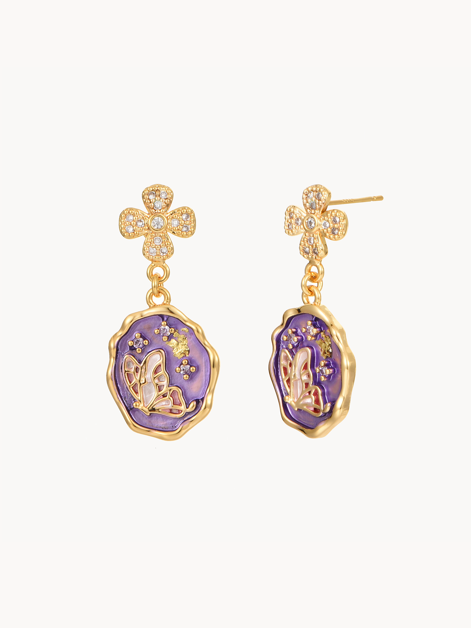 Griselda Flower & Butterfly Drop Earrings
