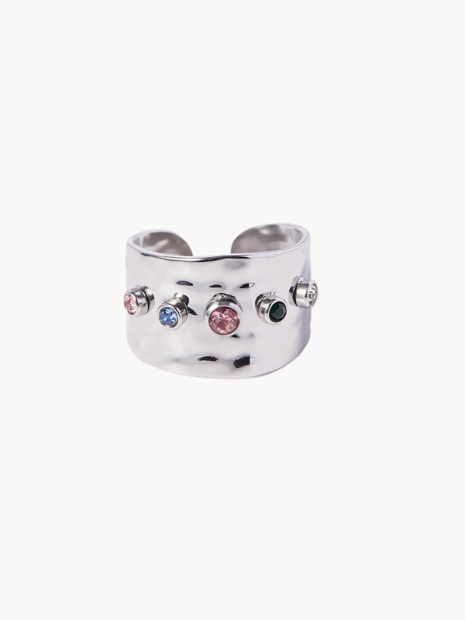 Chunky Colored Zirconia Golden Ring