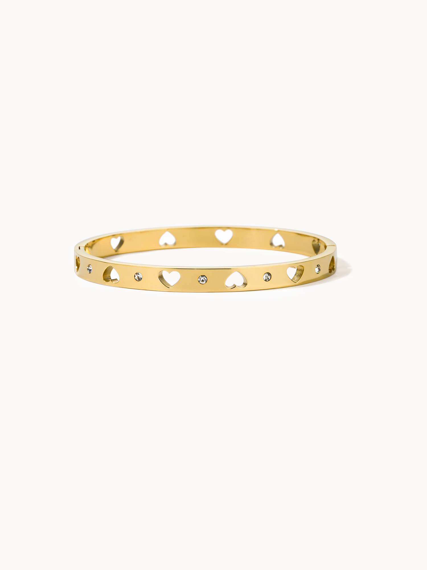 Hollow Hearts Golden Bracelet | Elegant Minimalist Jewelry – Kuri