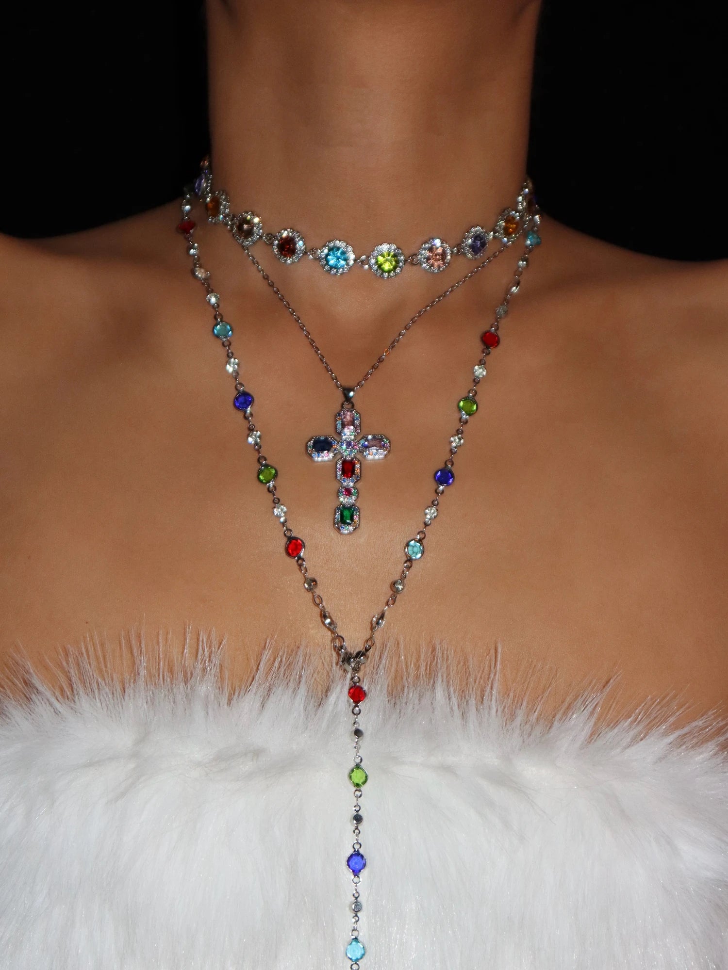Iris Colored Silver Choker - Kuri Jewelry