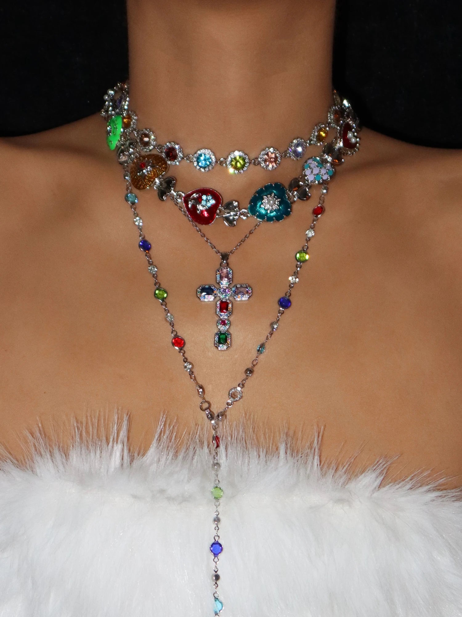 Iris Colored Silver Choker - Kuri Jewelry