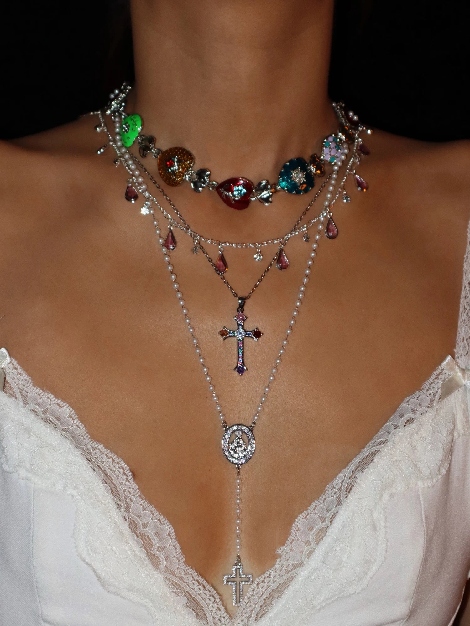 Alberta Purple Waterdrop Silver Necklace - Kuri Jewelry