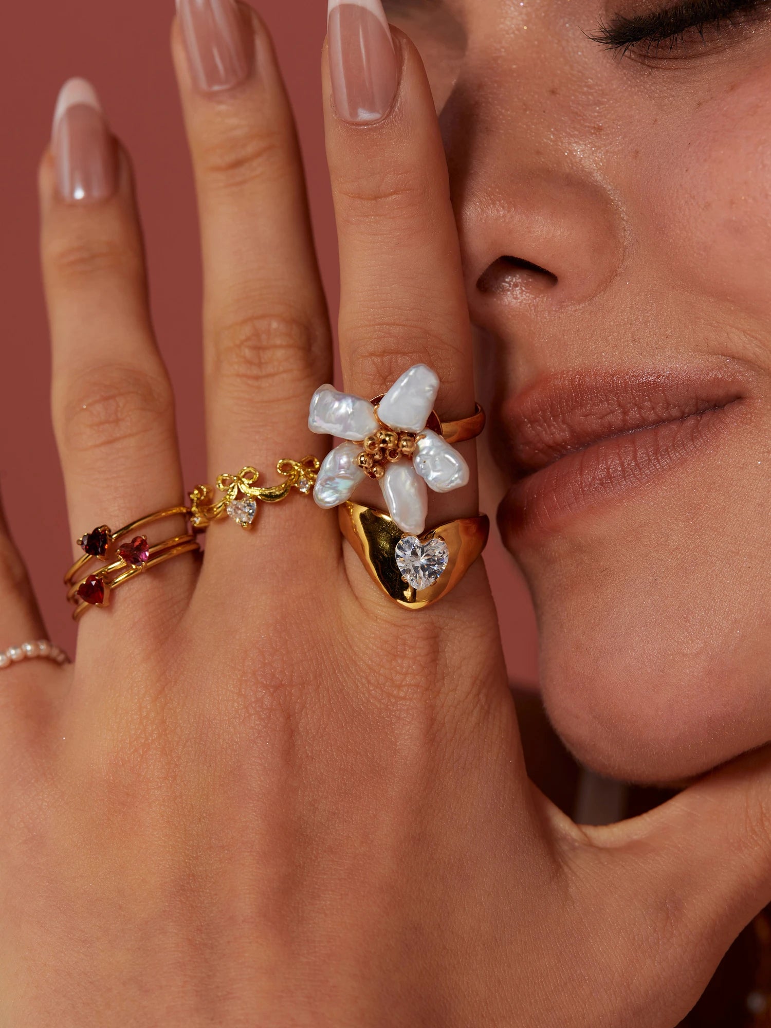 Blooming Pearl Flower Ring - Kuri Jewelry