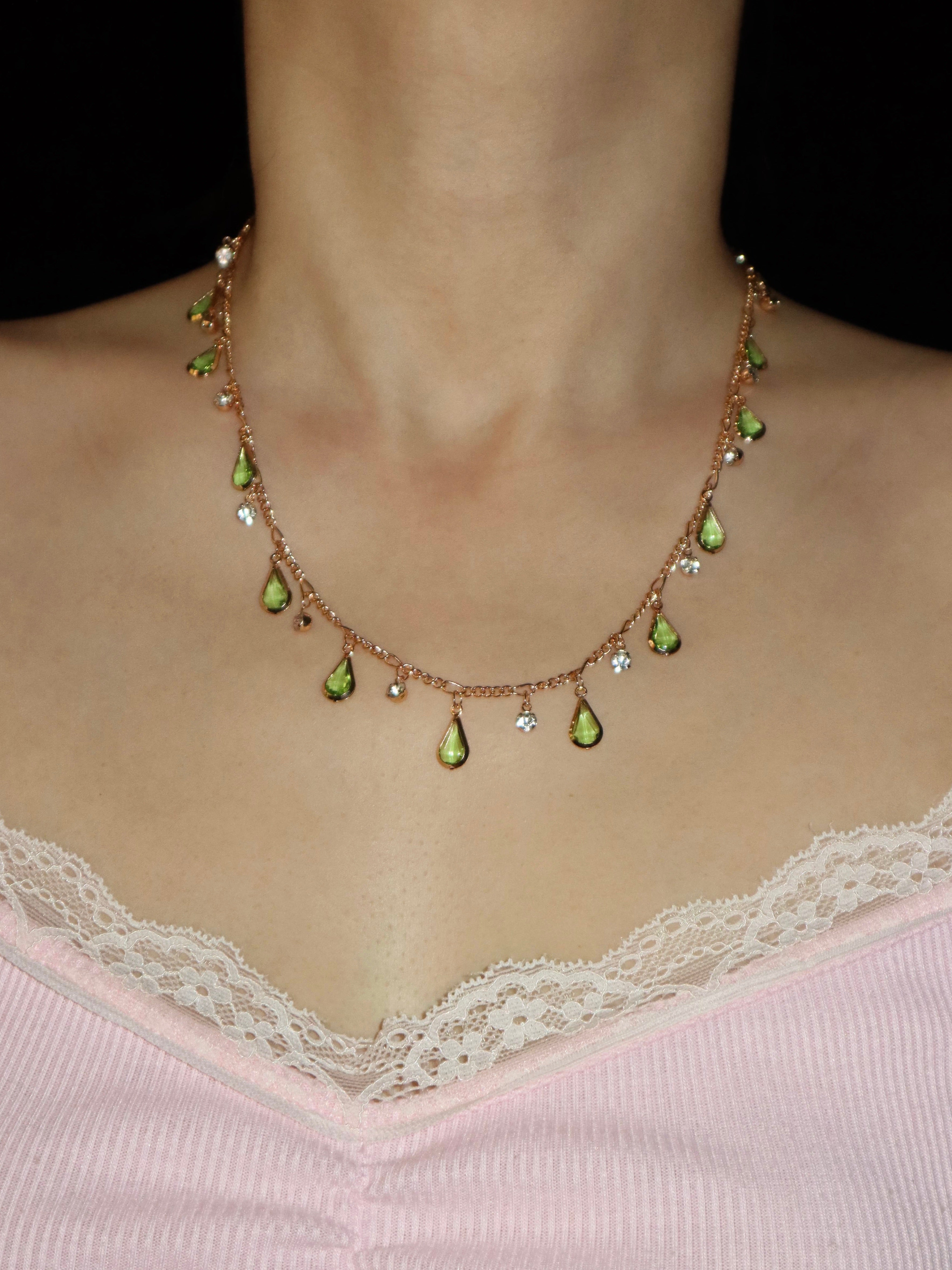 Alberta Green Waterdrop Necklace