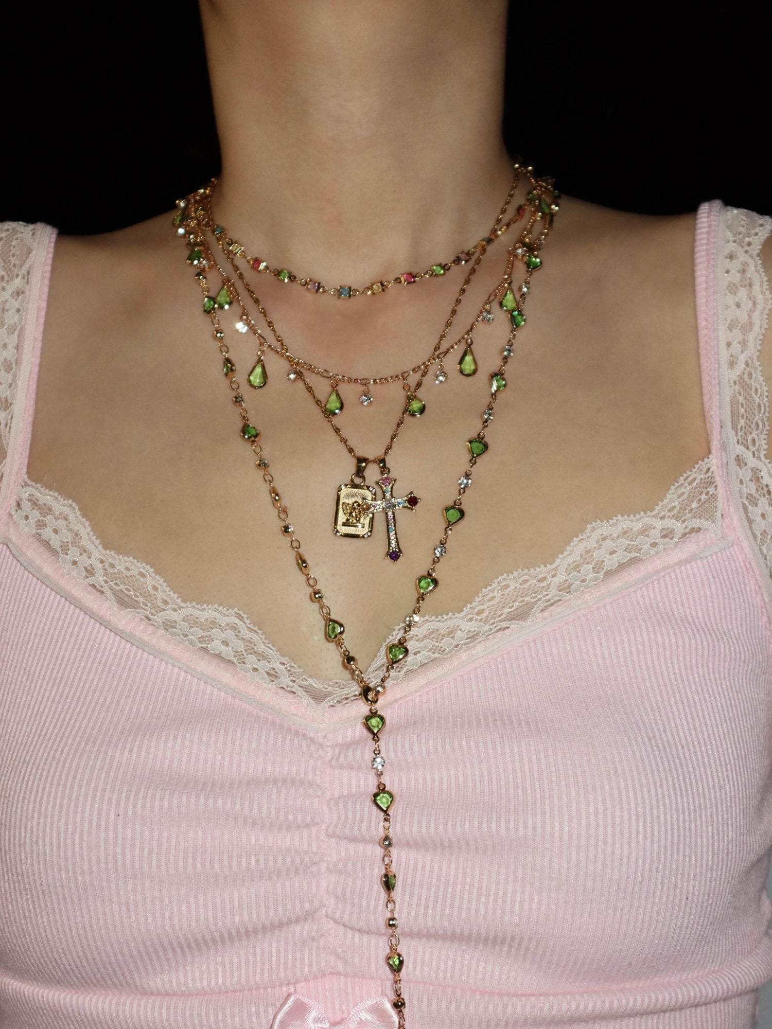 Alberta Green Waterdrop Necklace - Kuri Jewelry