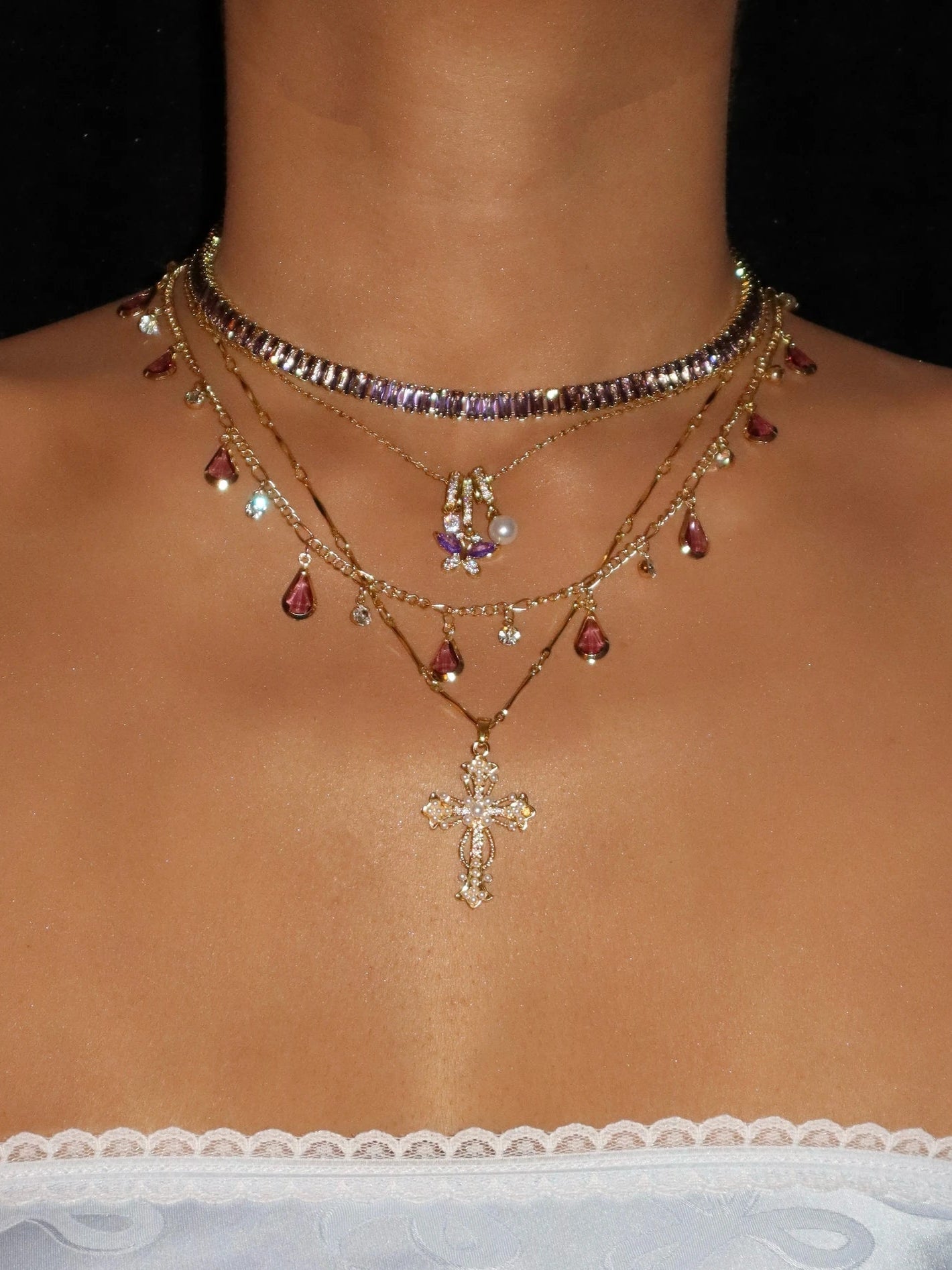 Denise Purple Butterfly Necklace - Kuri Jewelry