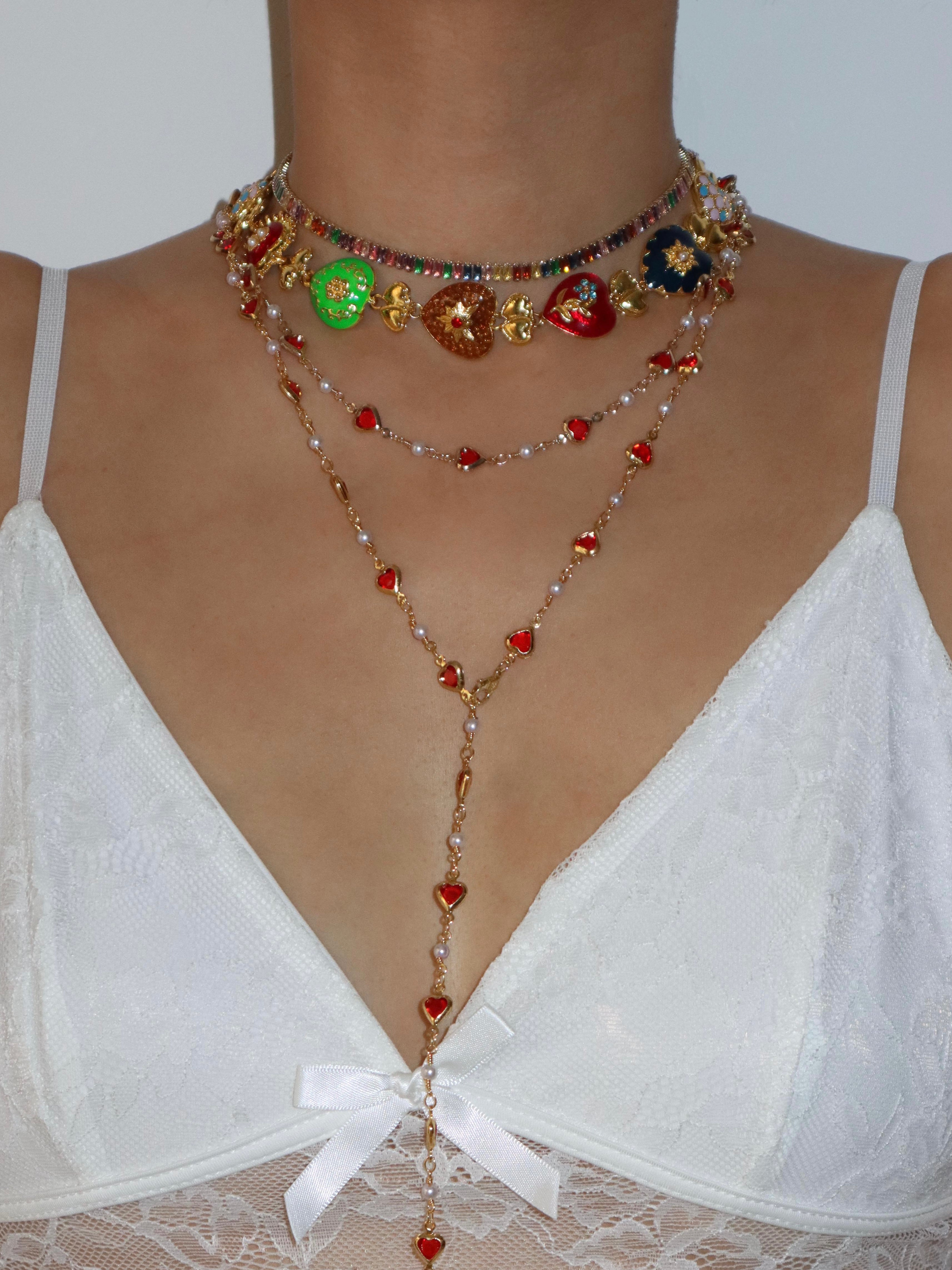 Josie Gold Colorful Choker Necklace - Kuri Jewelry