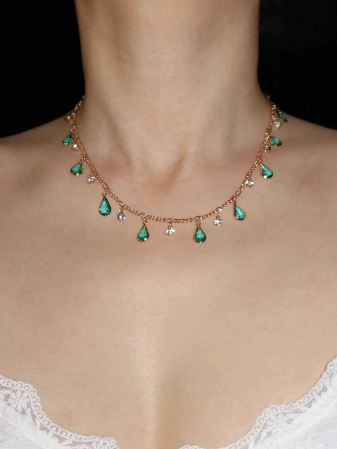 Alberta Blue Waterdrop Necklace - Kuri Jewelry