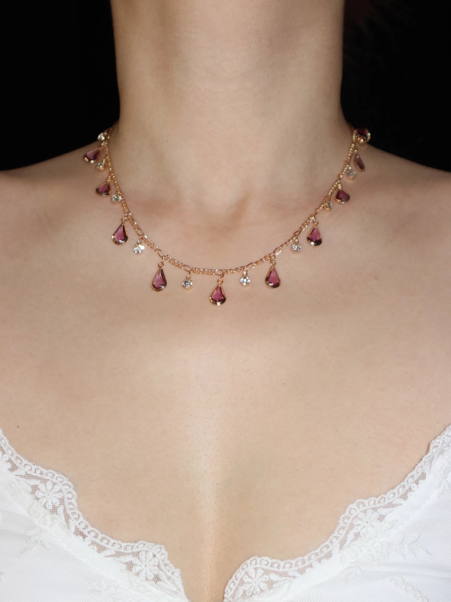 Alberta Purple Waterdrop Necklace - Kuri Jewelry
