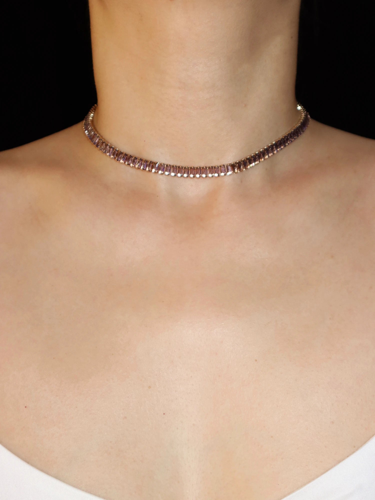 Josie Purple Golden Choker Necklace