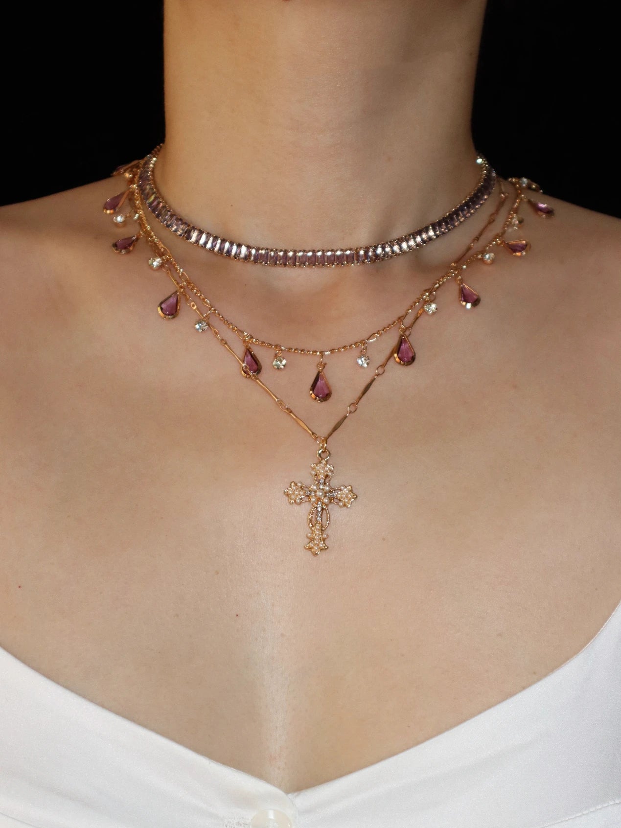 Alberta Purple Waterdrop Necklace - Kuri Jewelry